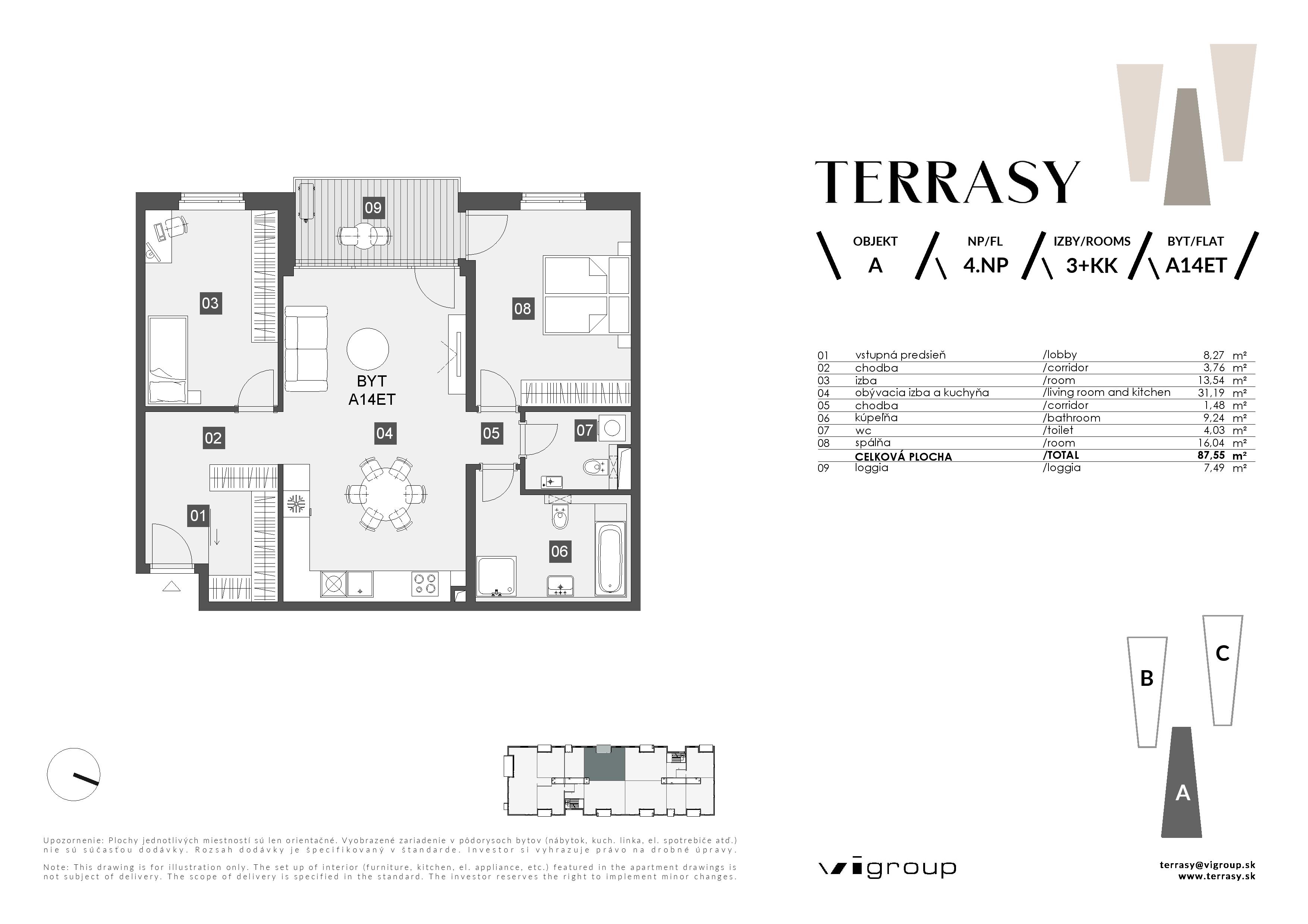 Terrasy - A14ET - Pôdorys