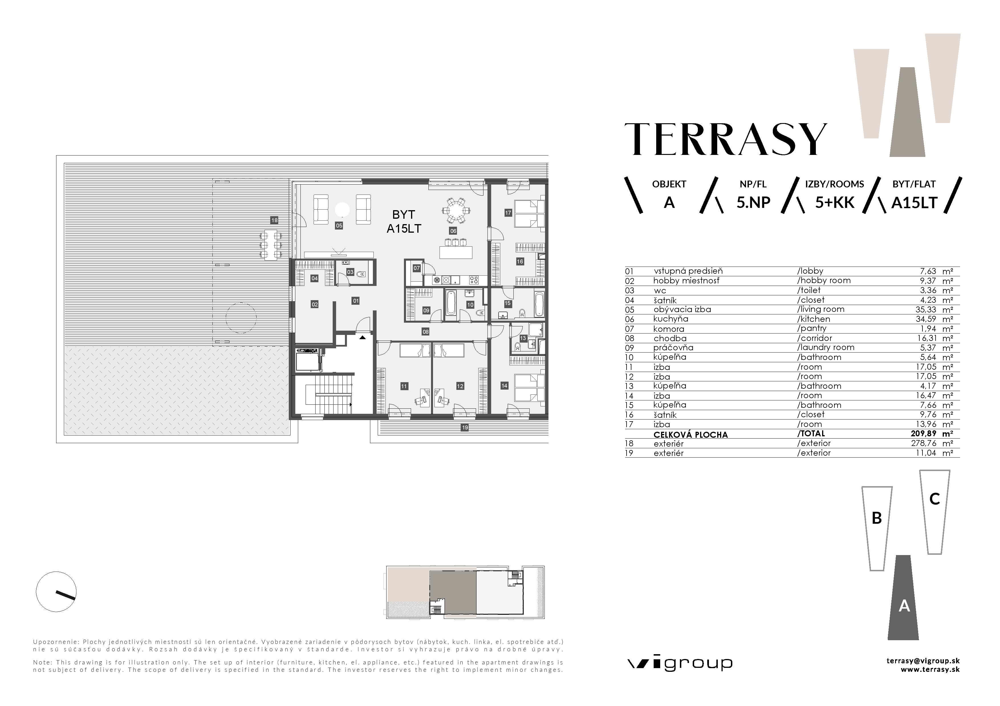 Terrasy - A15LT - Pôdorys