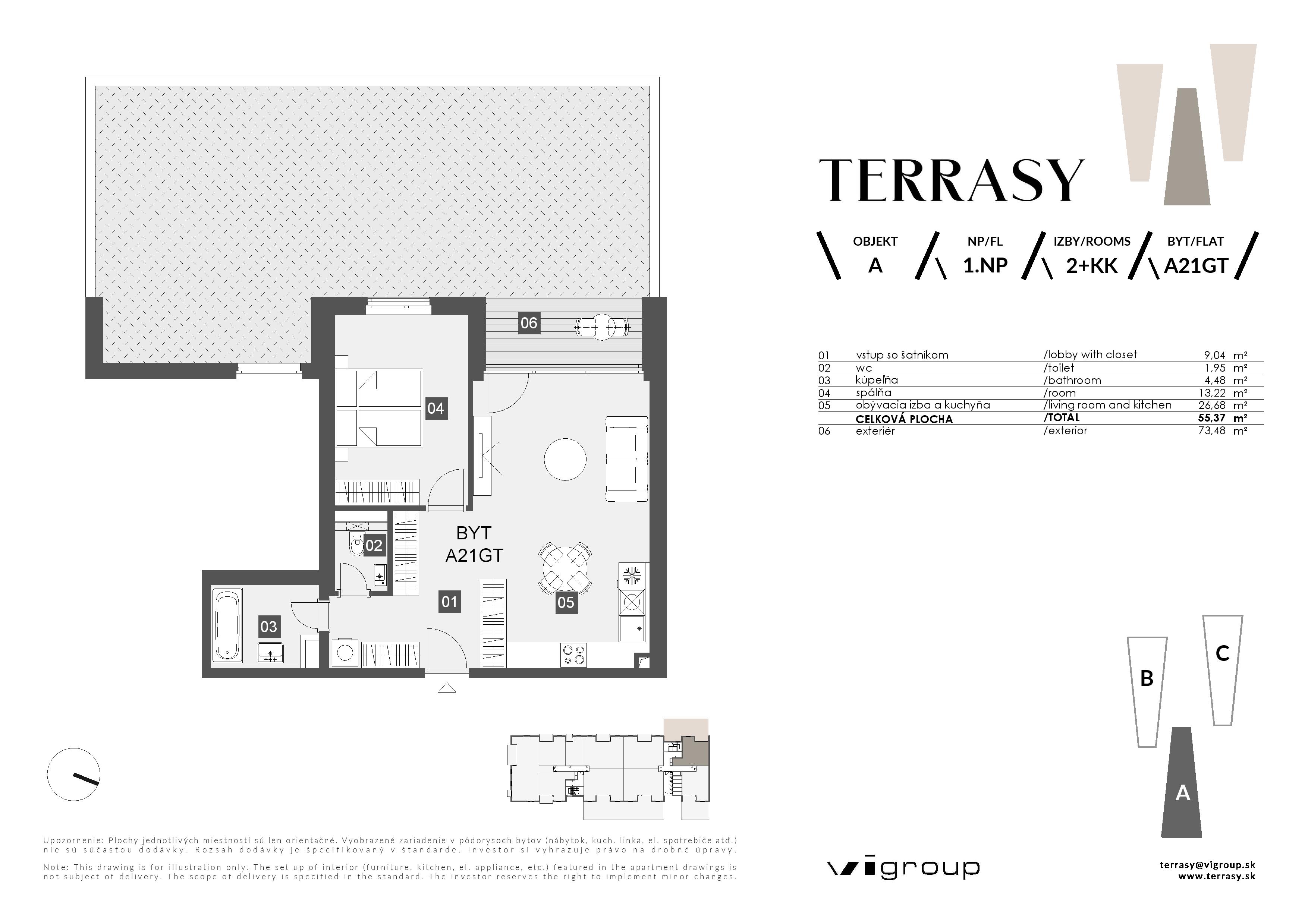 Terrasy - A21GT - Pôdorys