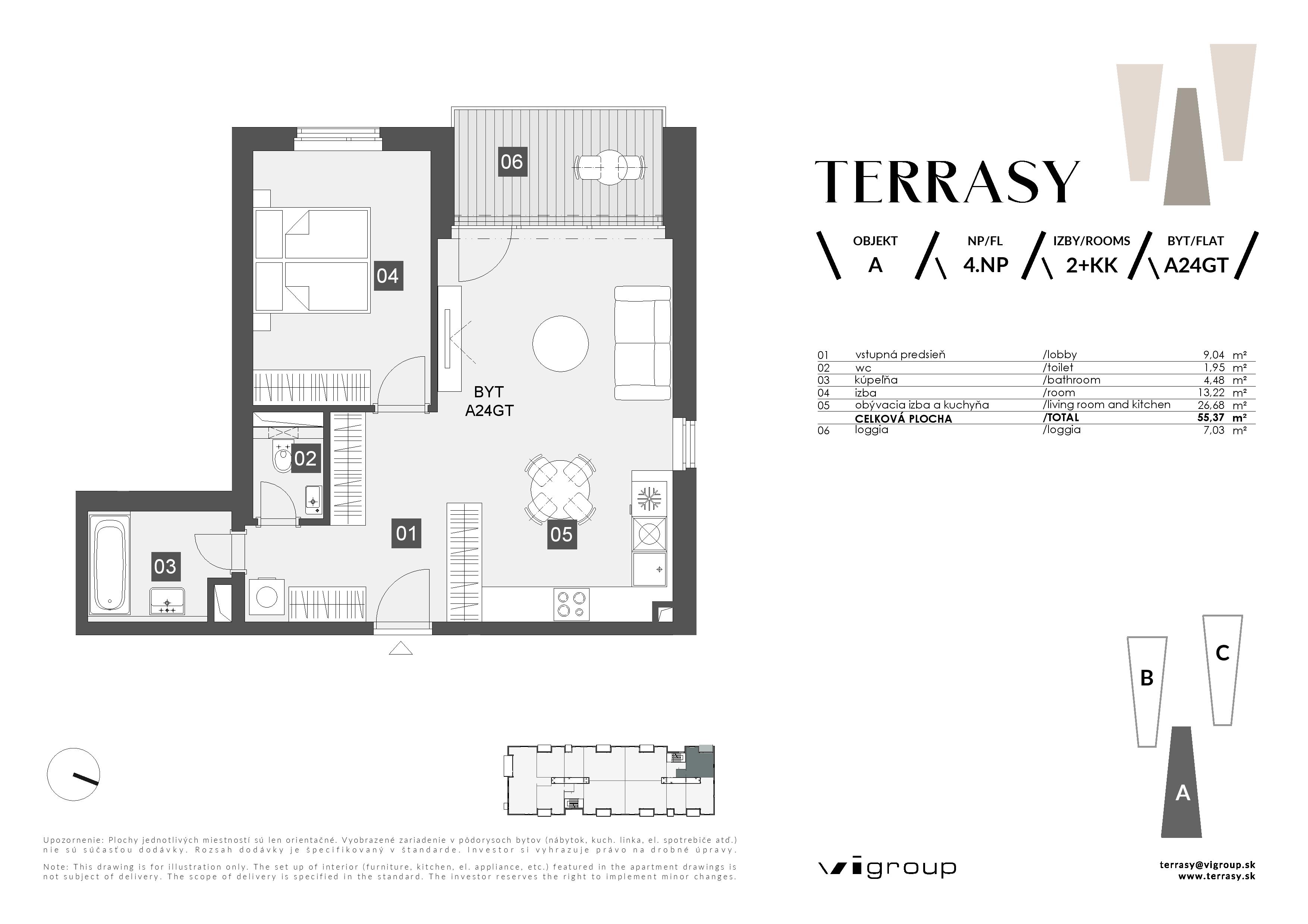 Terrasy - A24GT - Pôdorys