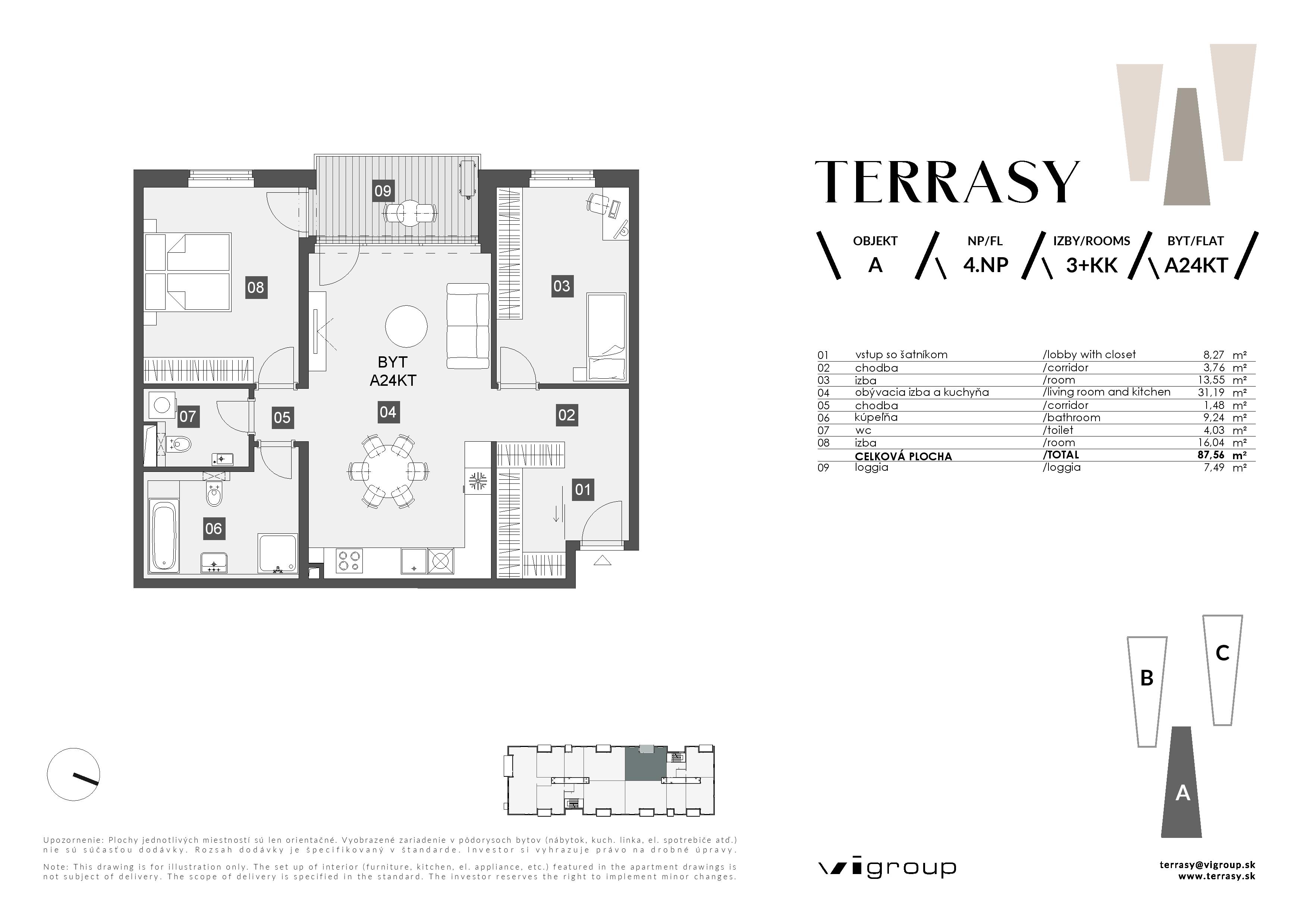 Terrasy - A24KT - Pôdorys