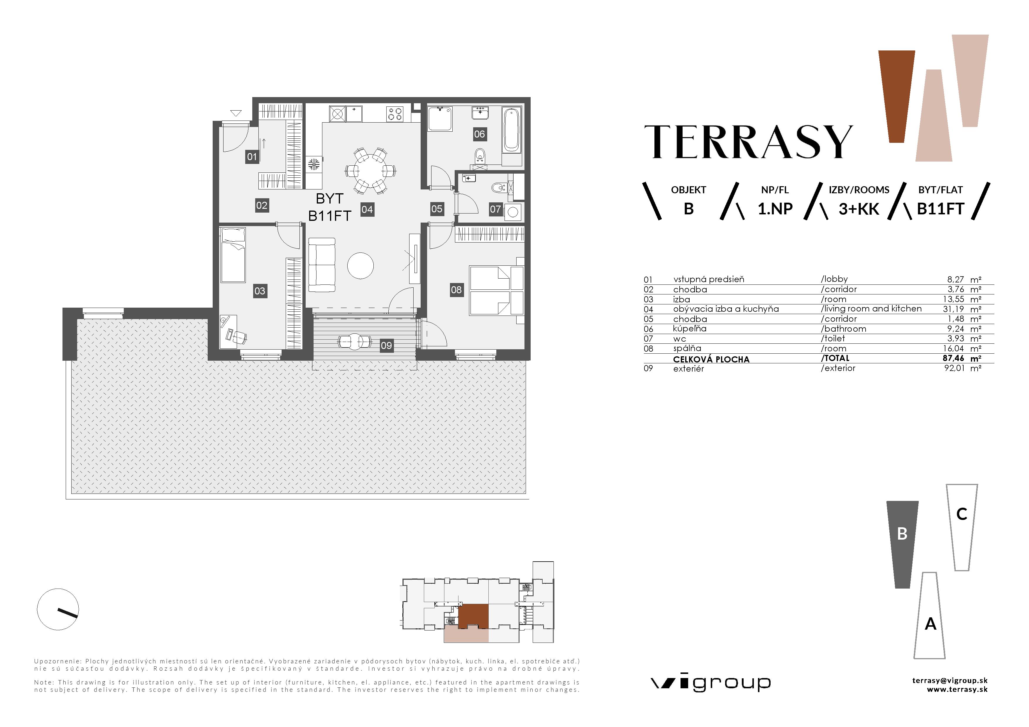 Terrasy - B11FT - Pôdorys