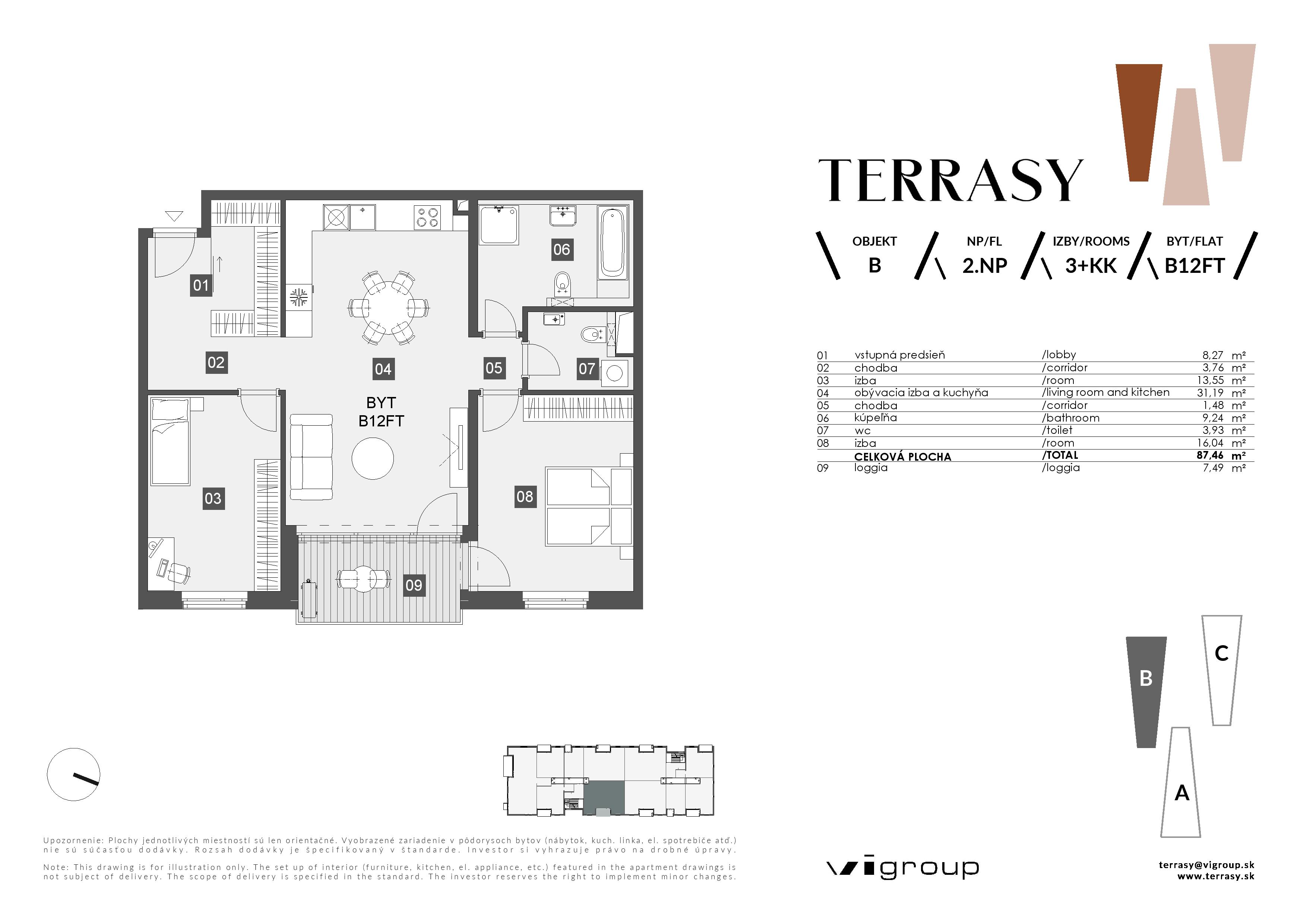 Terrasy - B12FT - Pôdorys