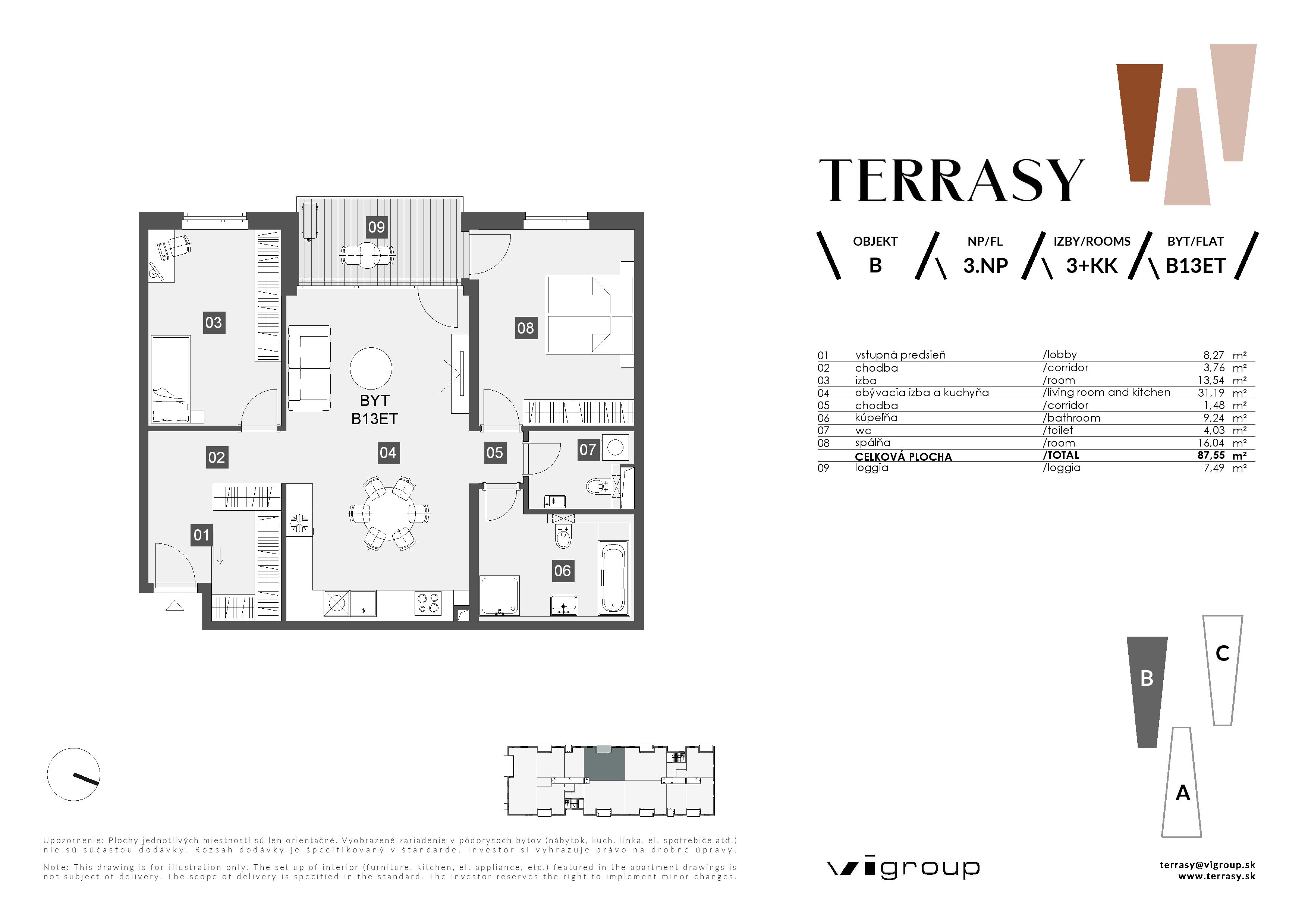 Terrasy - B13ET - Pôdorys