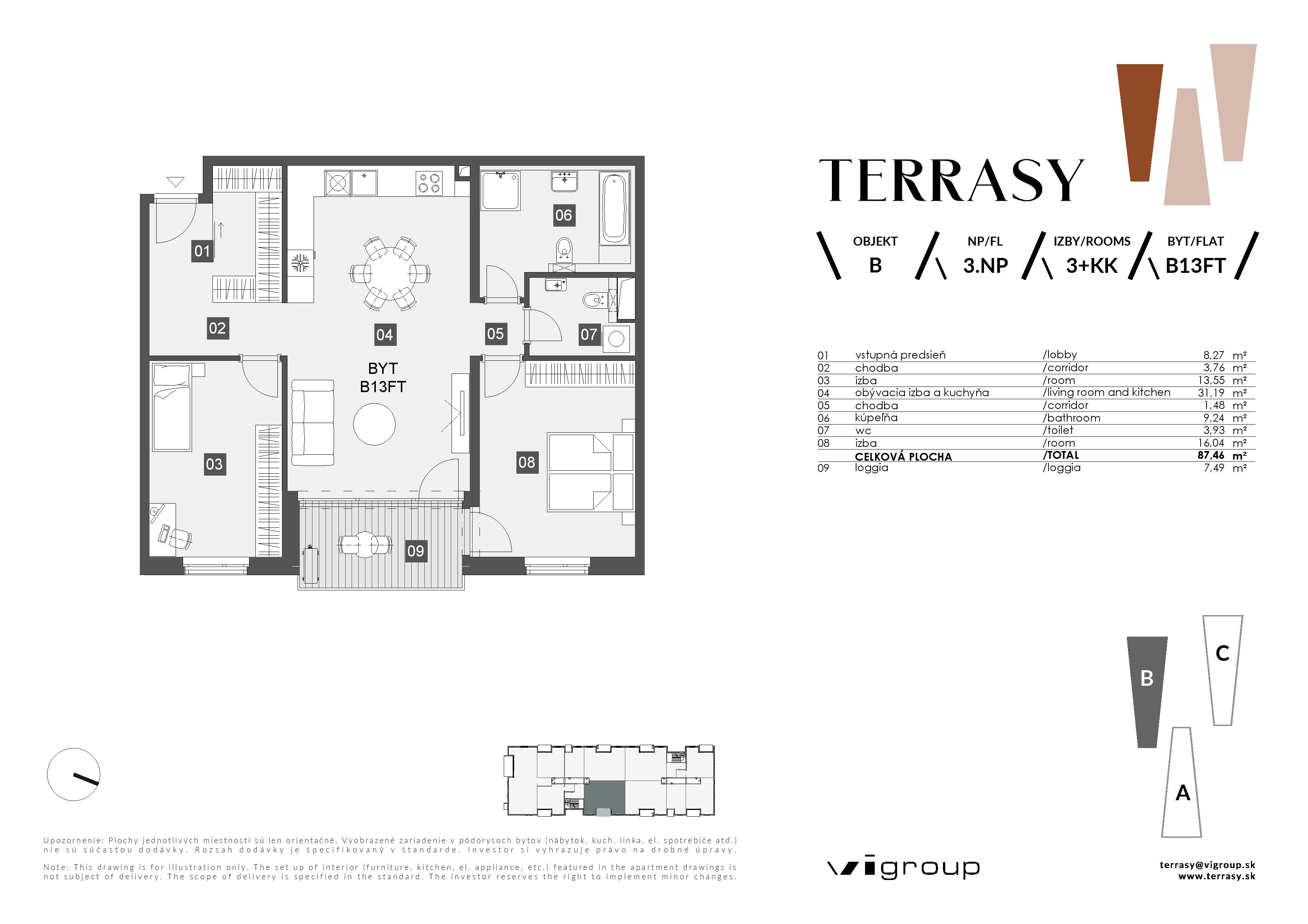Terrasy - B13FT - Pôdorys