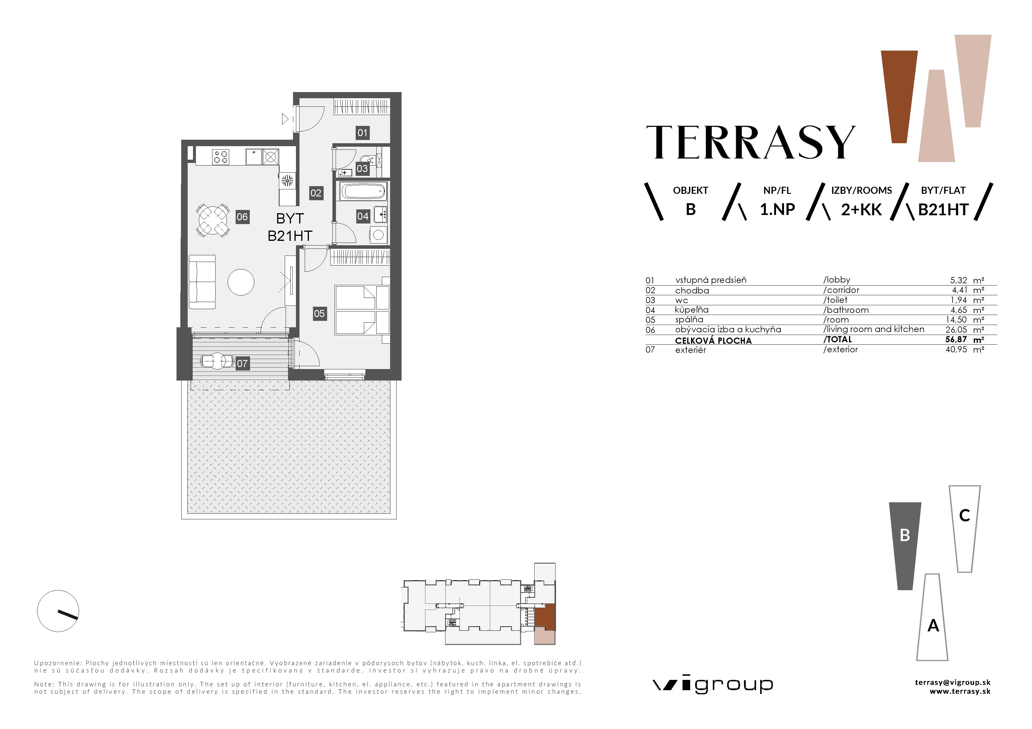 Terrasy - B21HT - Pôdorys