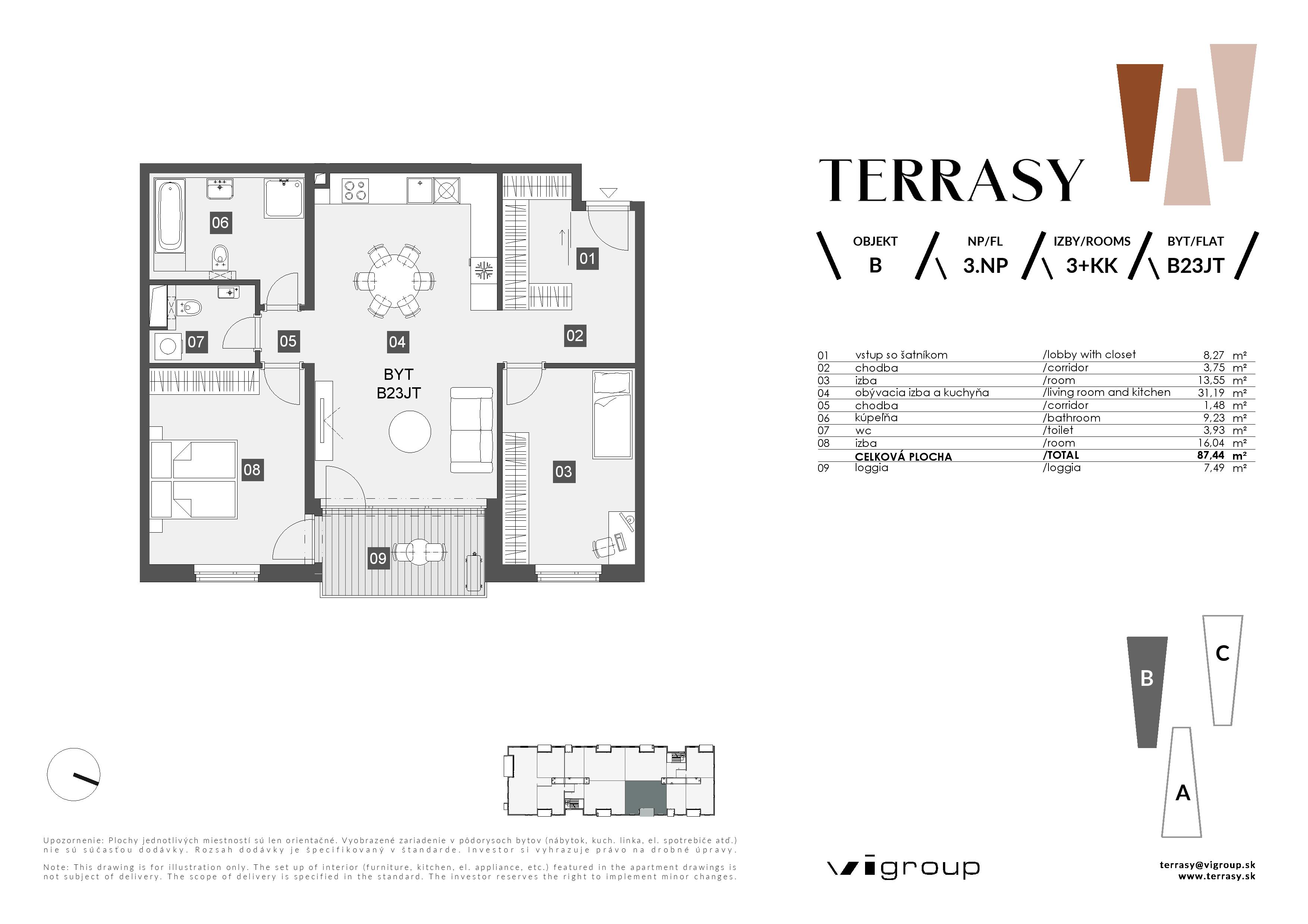 Terrasy - B23JT - Pôdorys