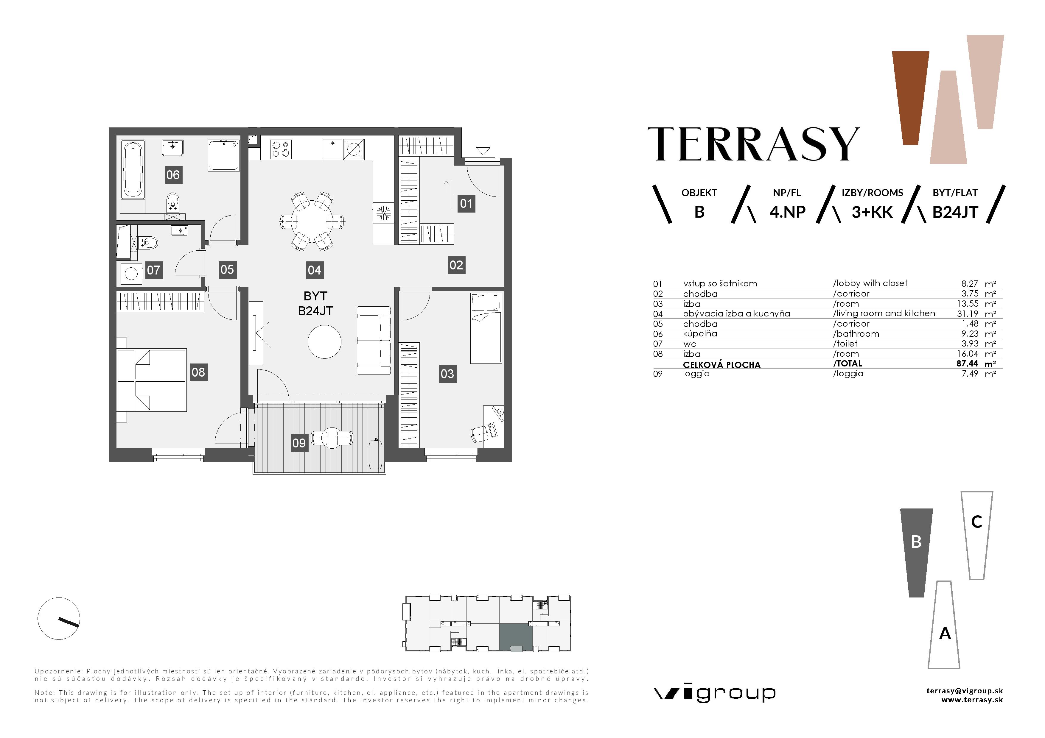 Terrasy - B24JT - Pôdorys