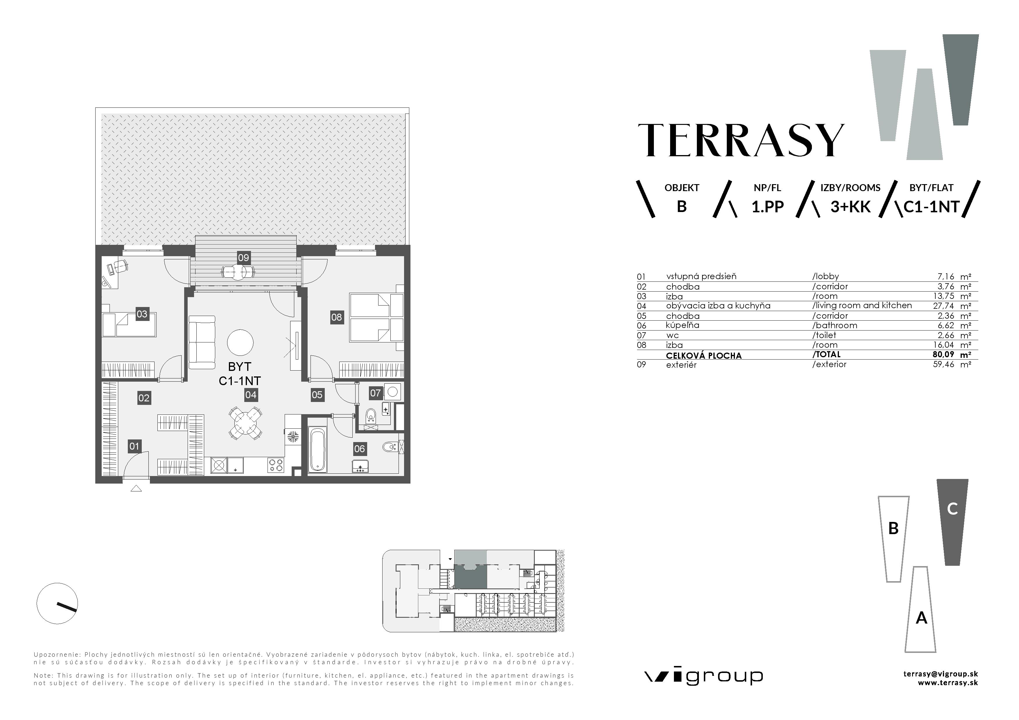 Terrasy - C1-1NT - Pôdorys