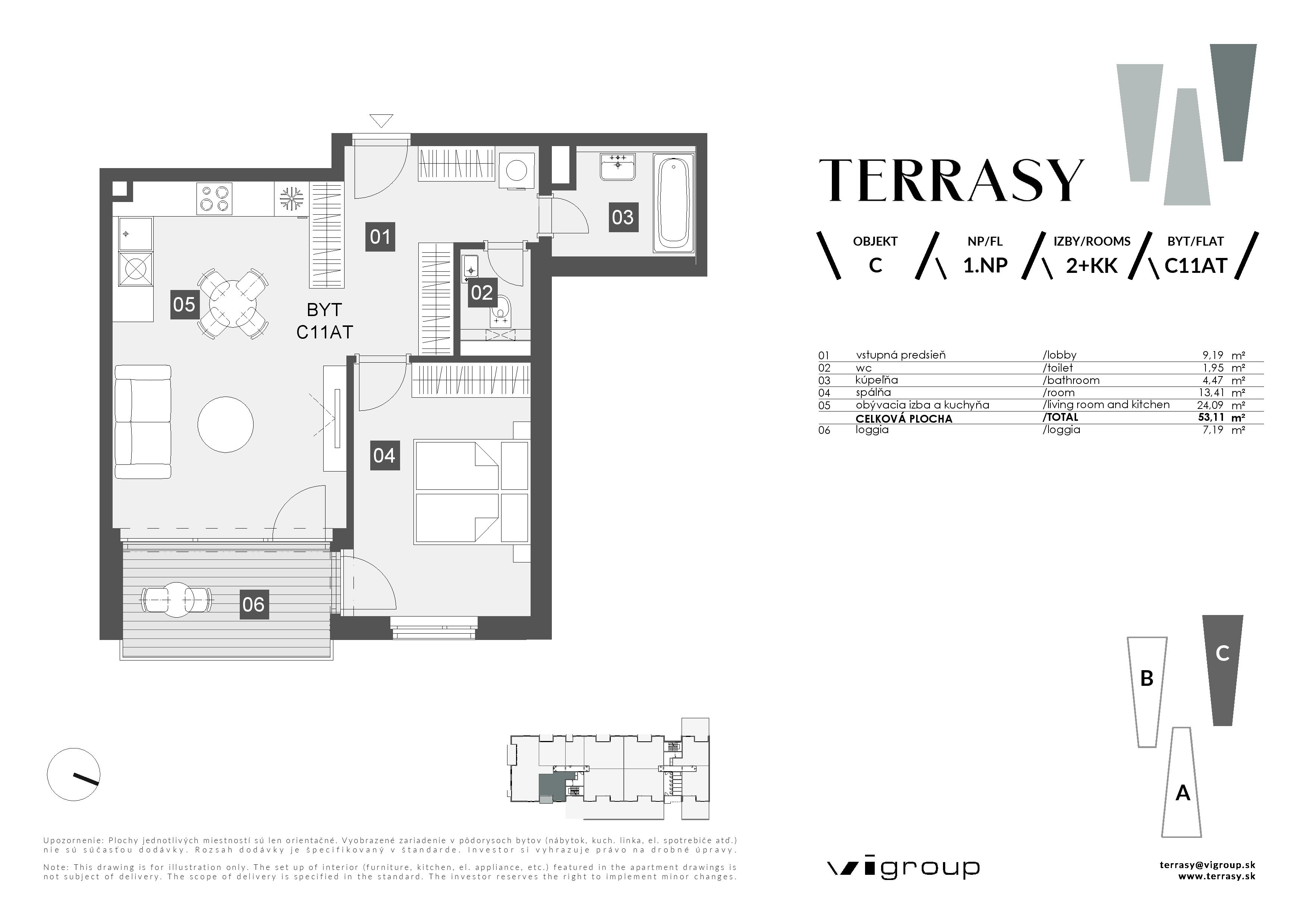 Terrasy - C11AT - Pôdorys