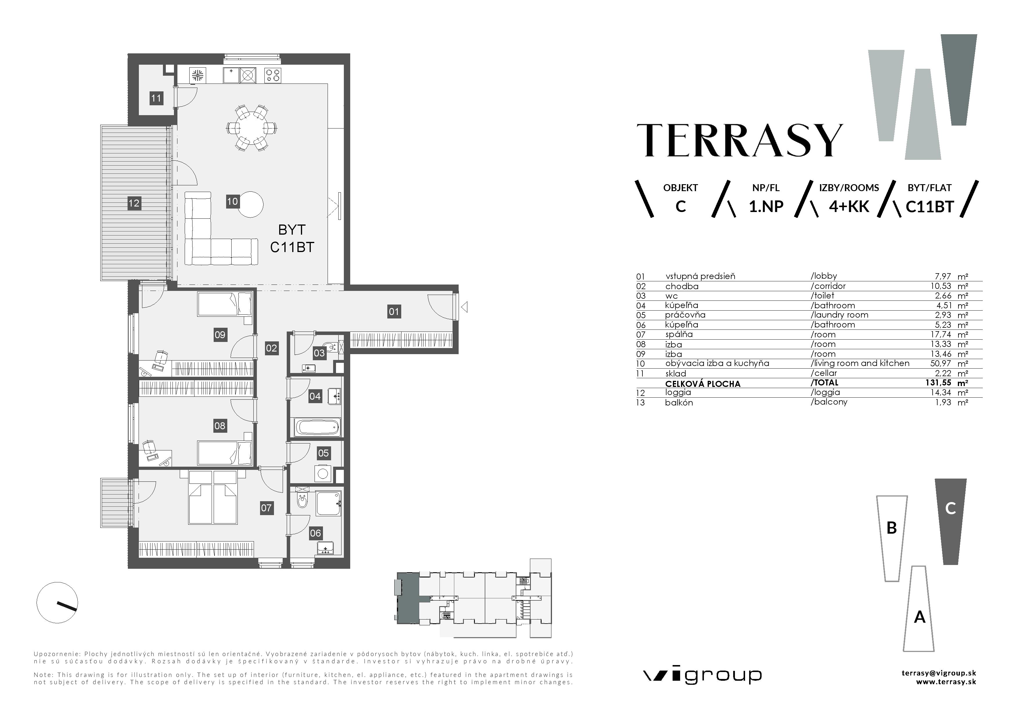 Terrasy - C11BT - Pôdorys