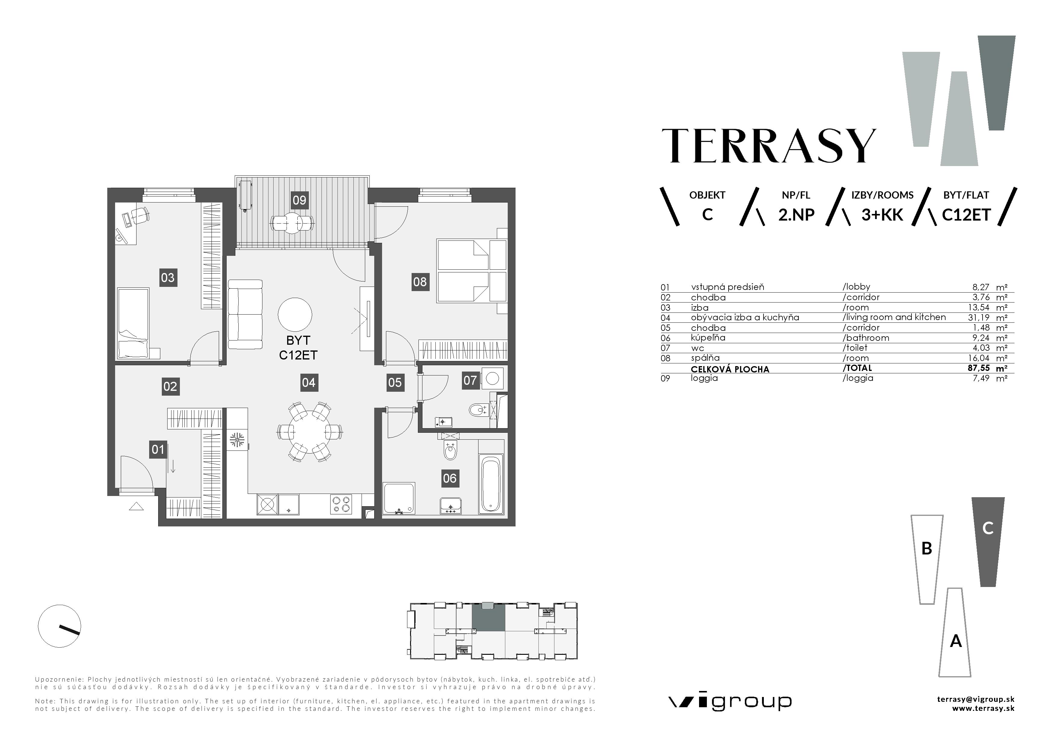Terrasy - C12ET - Pôdorys