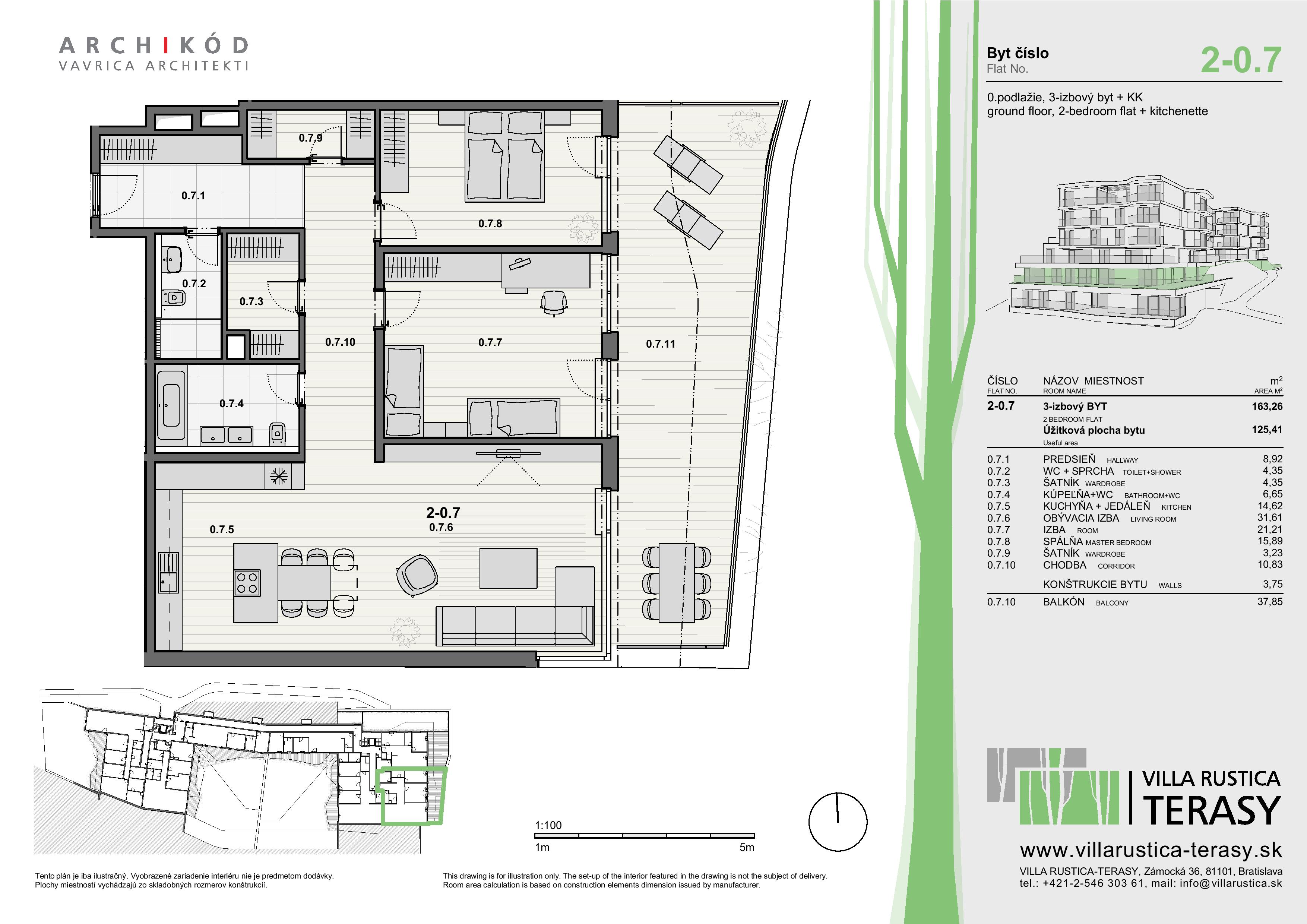 Villa Rustica - Terasy - 2-0.7 - Pôdorys
