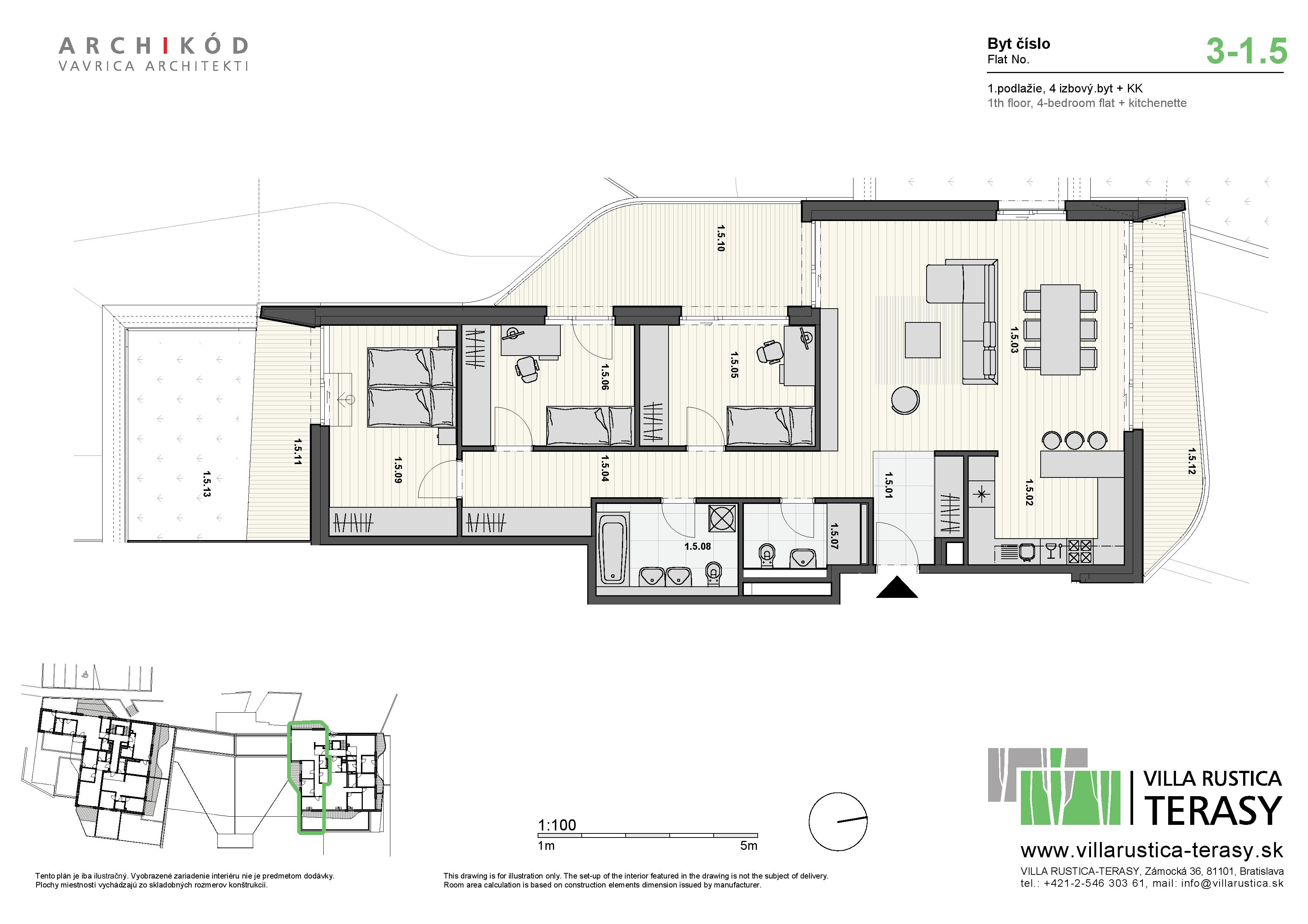 Villa Rustica - Terasy - 3-1.5 - Pôdorys
