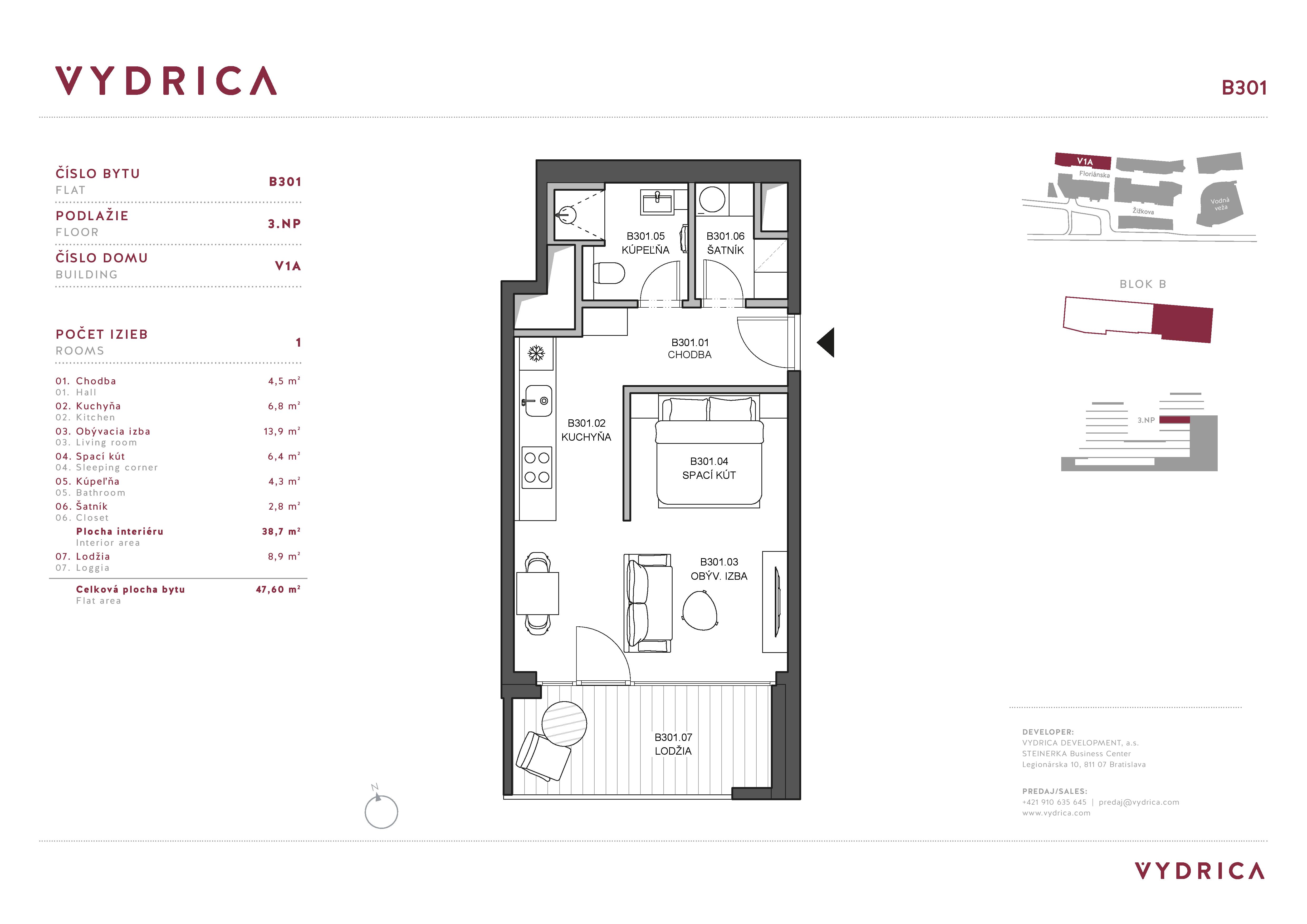 Vydrica - B301 - Pôdorys