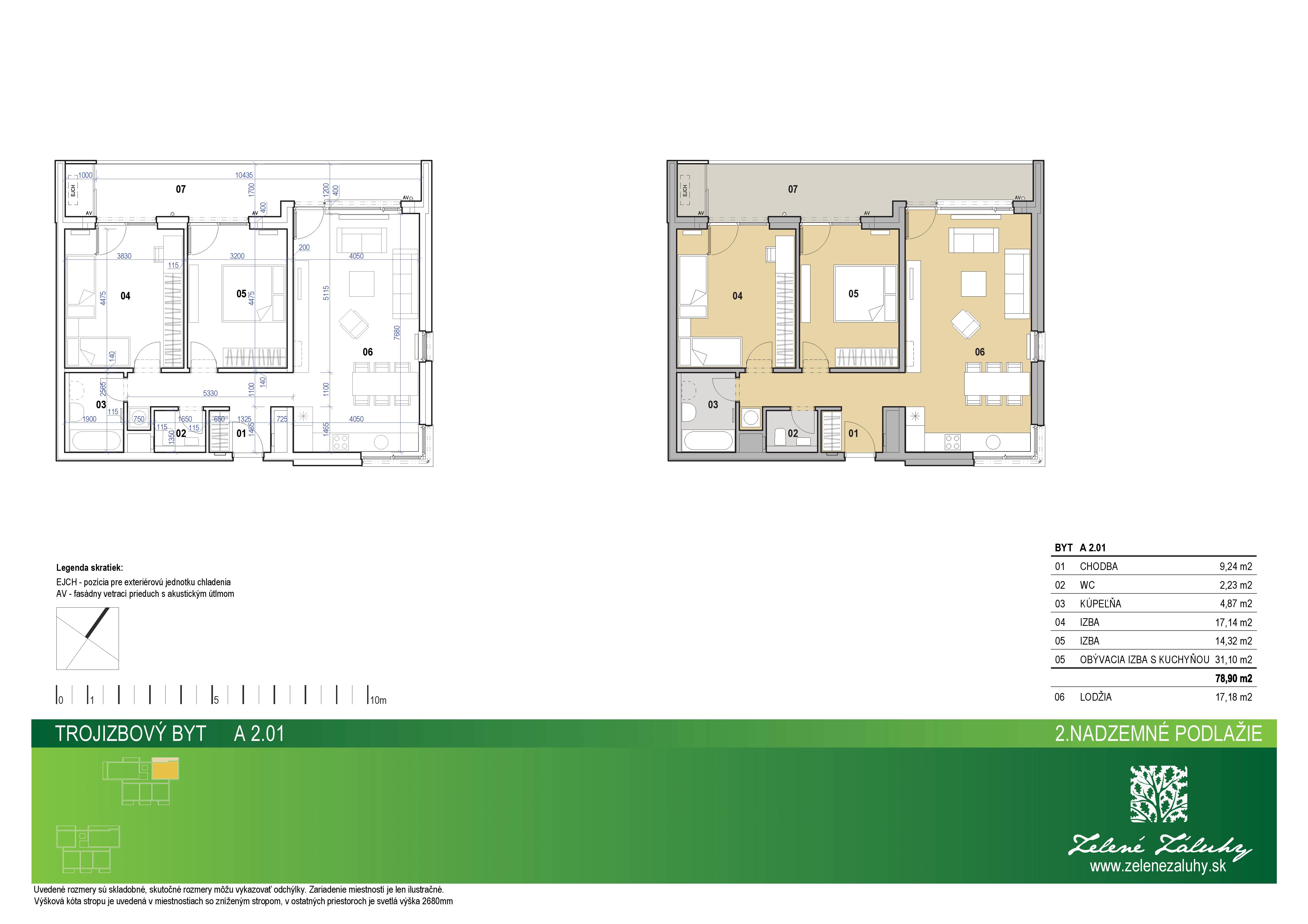 Zelené Záluhy - A 2.01 - Pôdorys