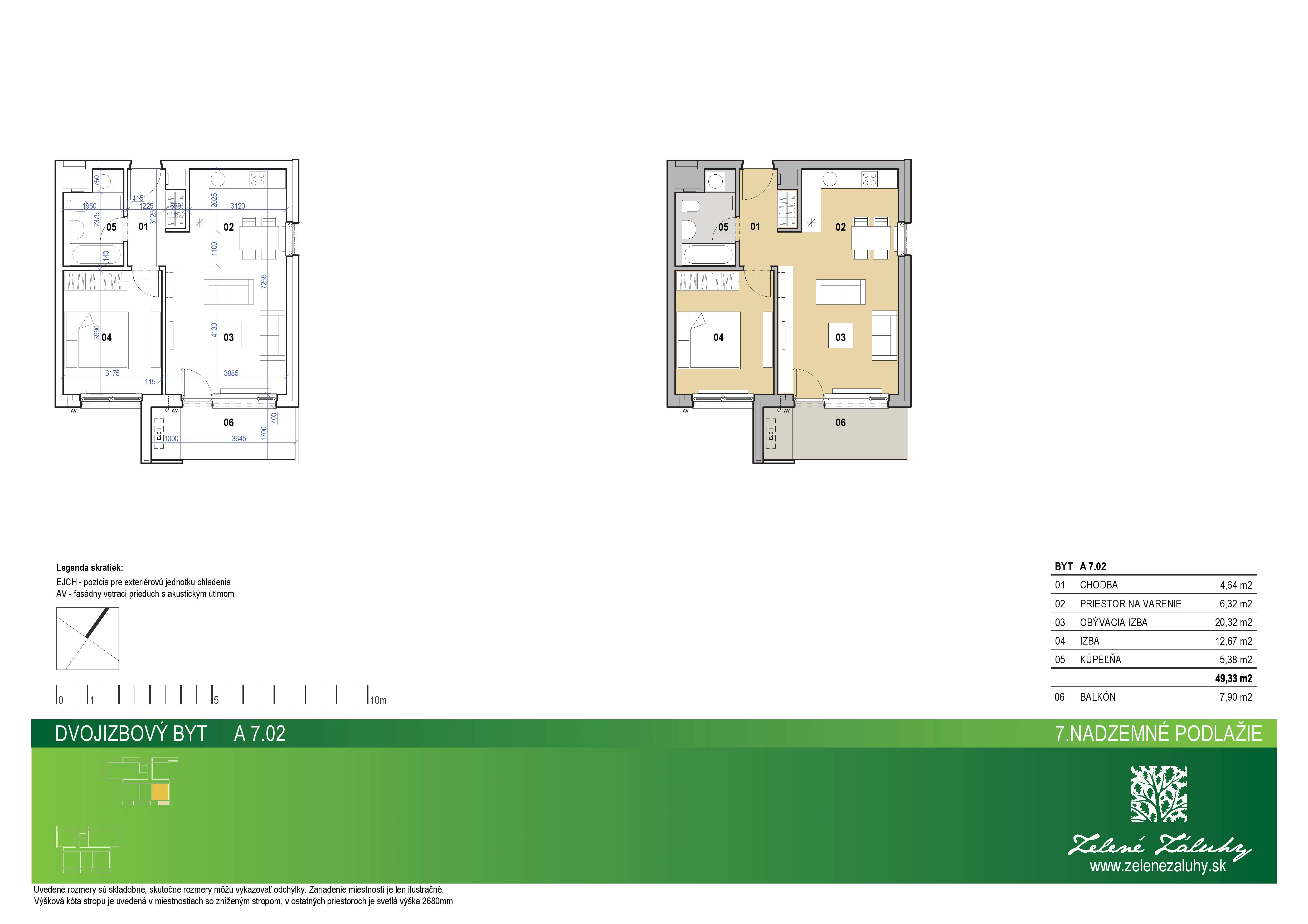Zelené Záluhy - A 7.02 - Pôdorys