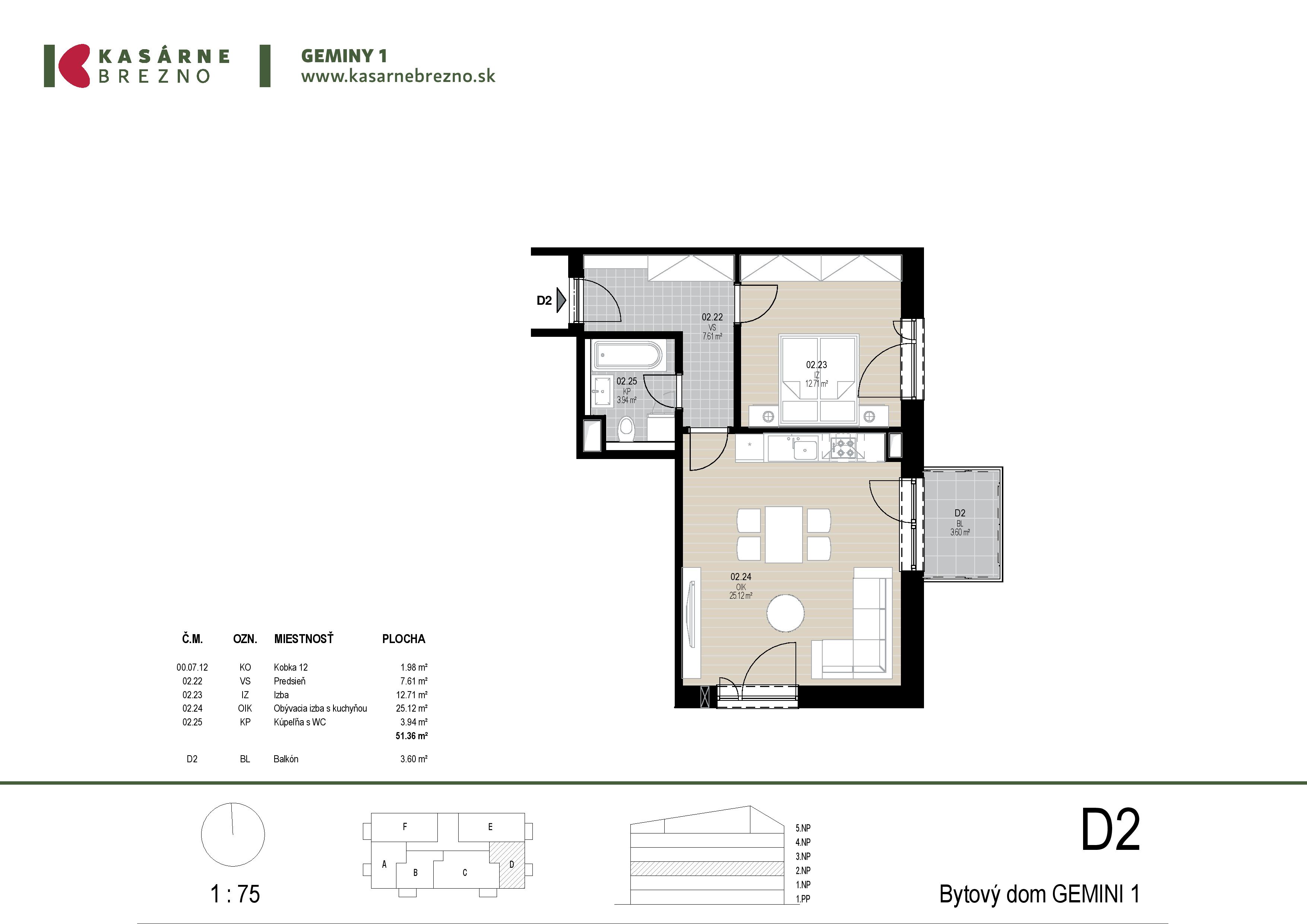 Kasárne Brezno - D2 - Pôdorys