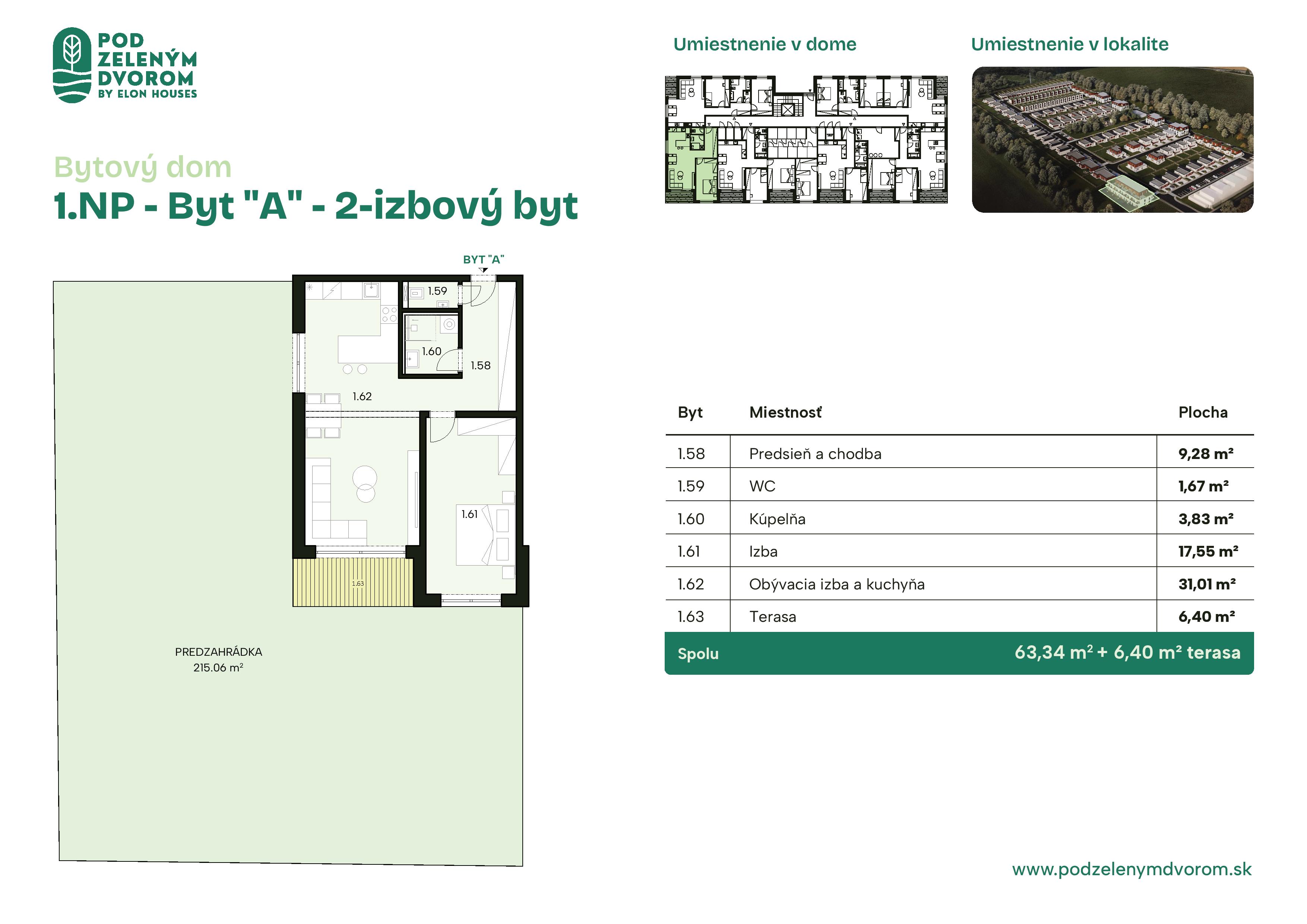 Pod Zeleným Dvorom - A - Pôdorys