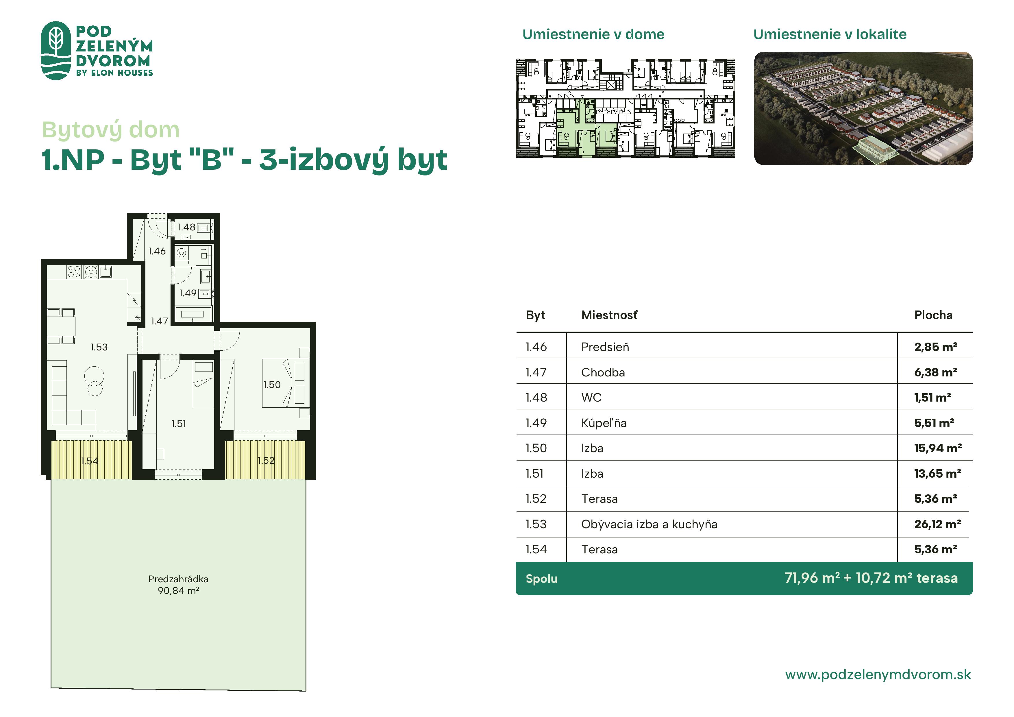 Pod Zeleným Dvorom - B - Pôdorys