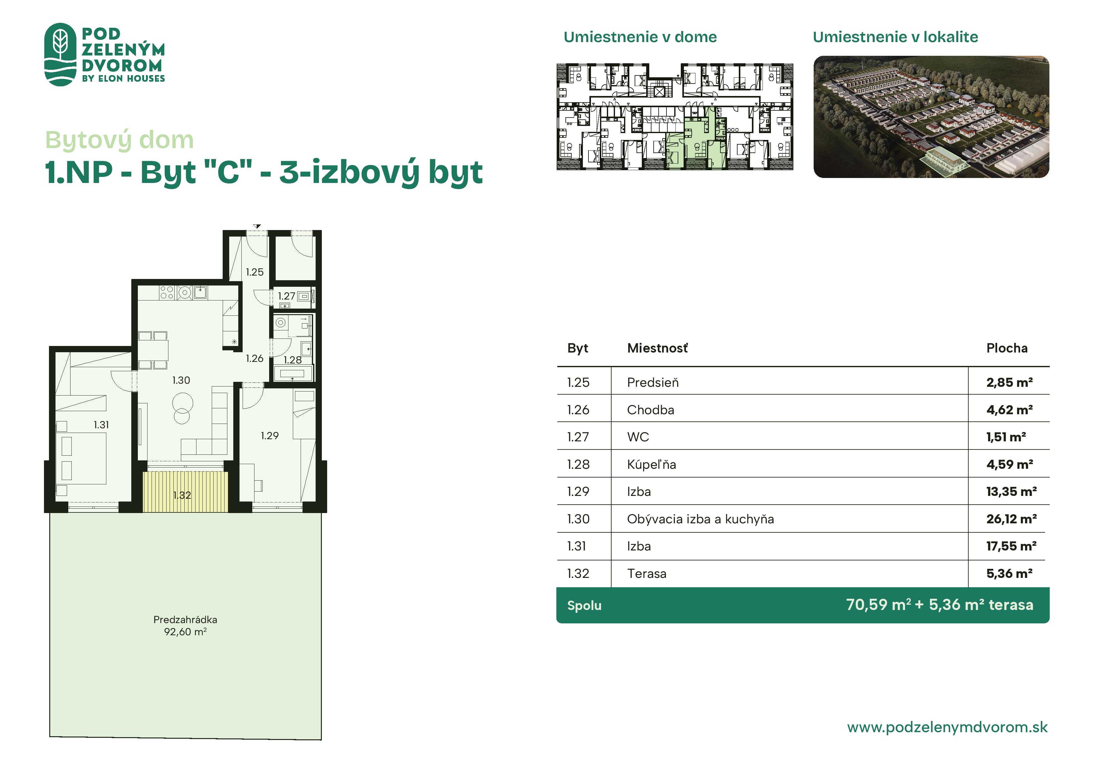 Pod Zeleným Dvorom - C - Pôdorys