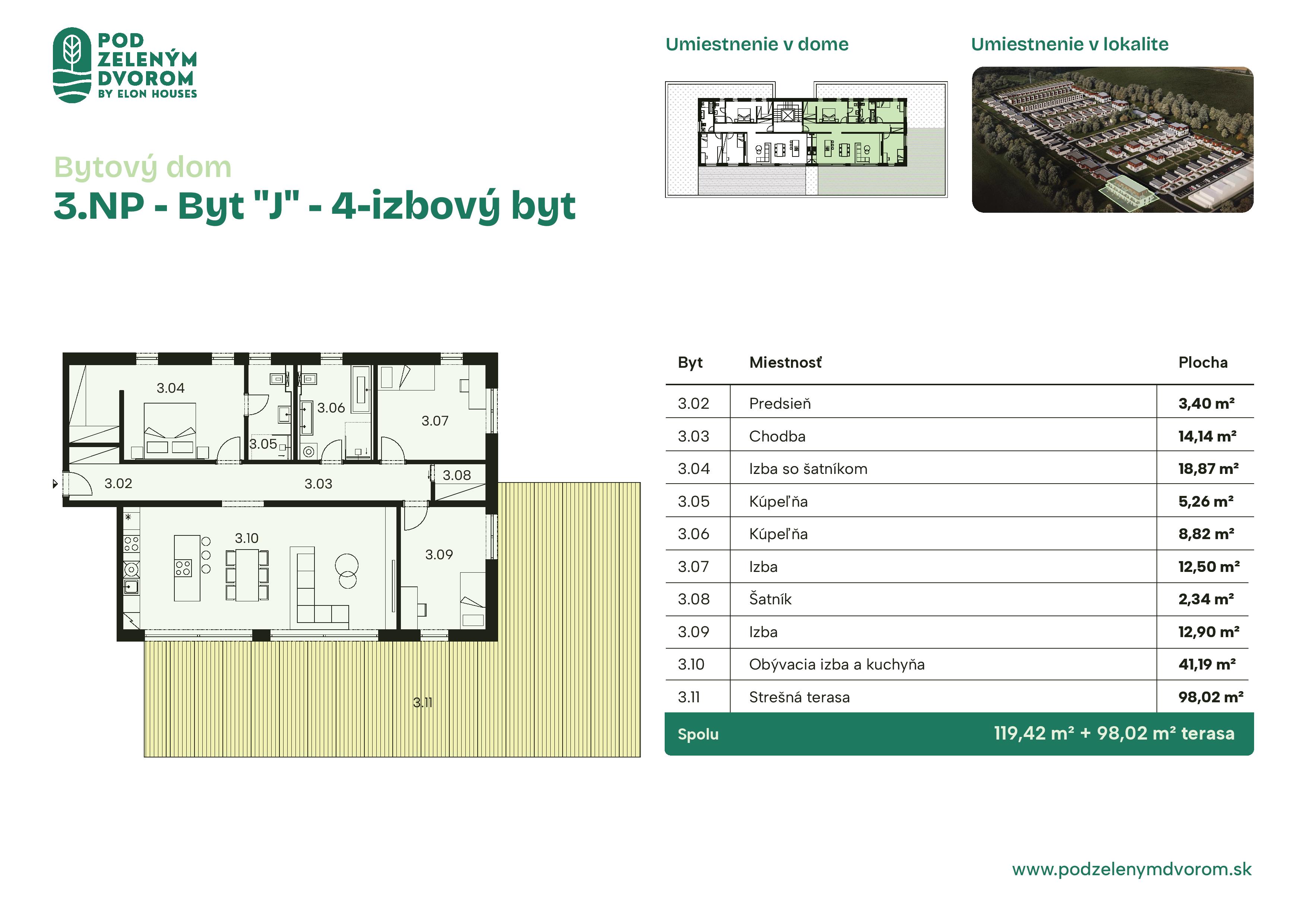 Pod Zeleným Dvorom - J - Pôdorys