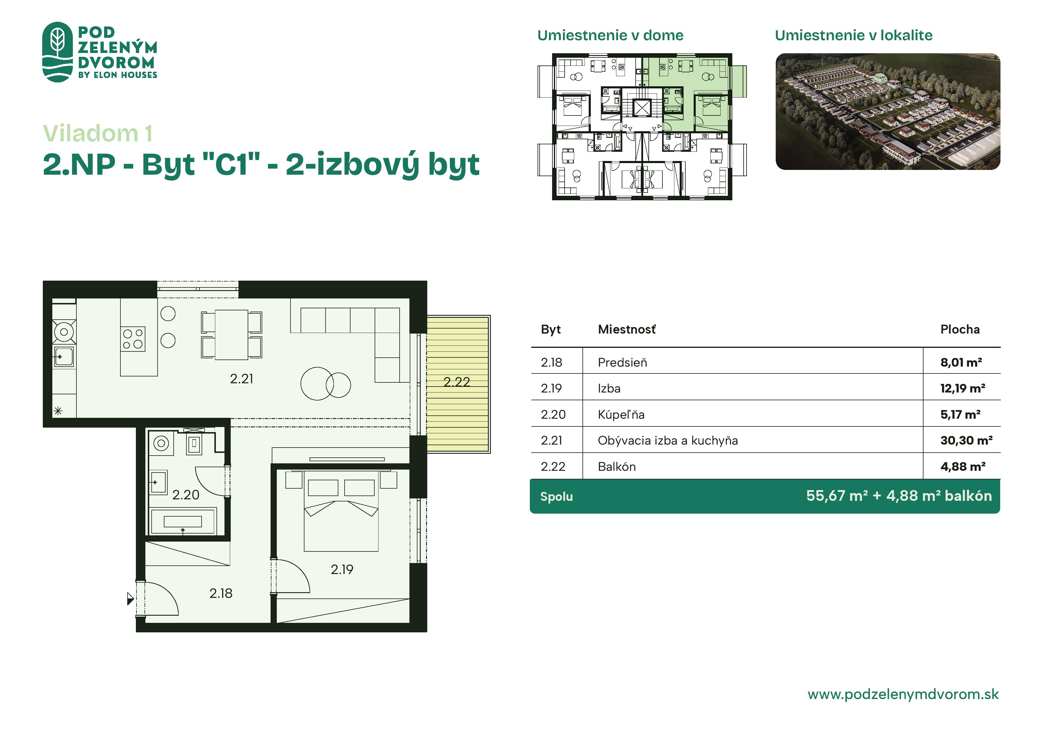 Pod Zeleným Dvorom - 1 – C1 - Pôdorys