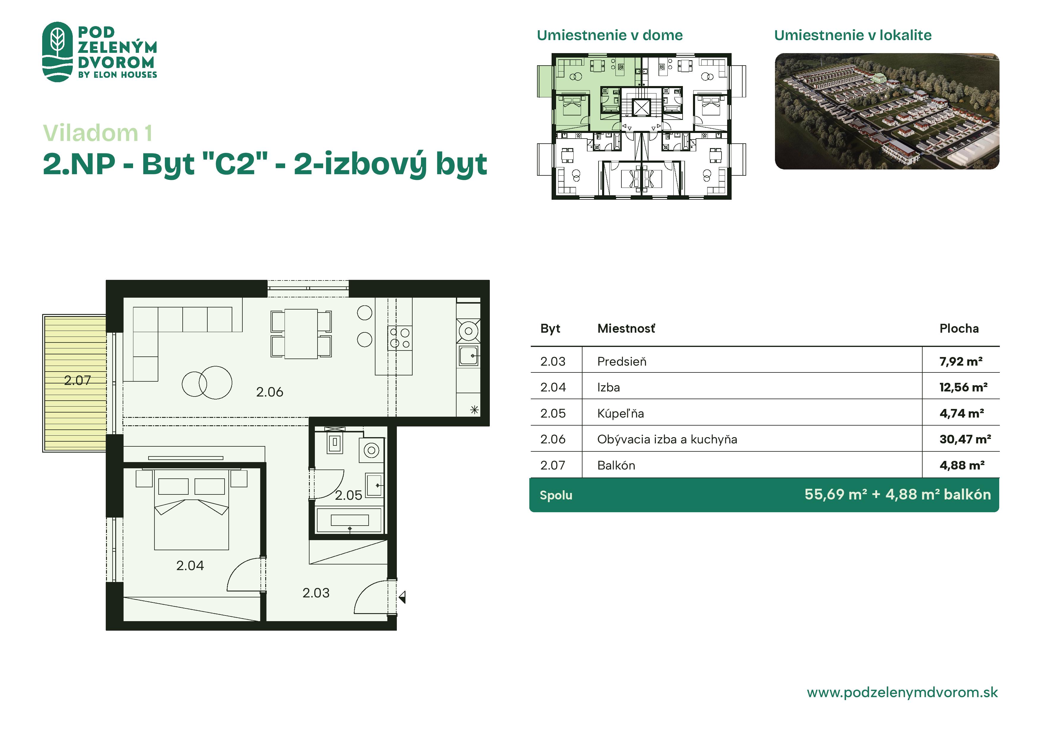 Pod Zeleným Dvorom - 1 – C2 - Pôdorys