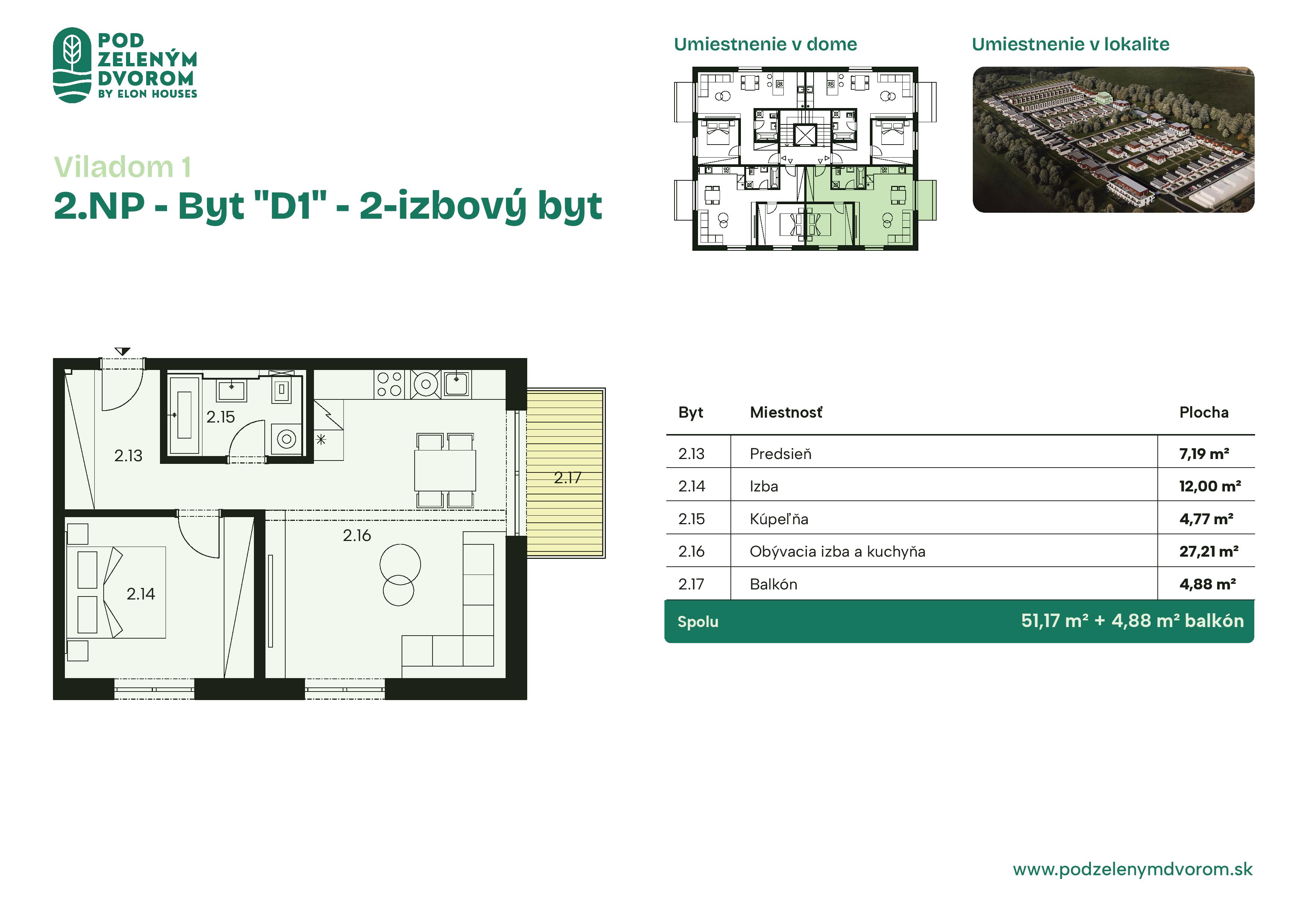 Pod Zeleným Dvorom - 1 – D1 - Pôdorys
