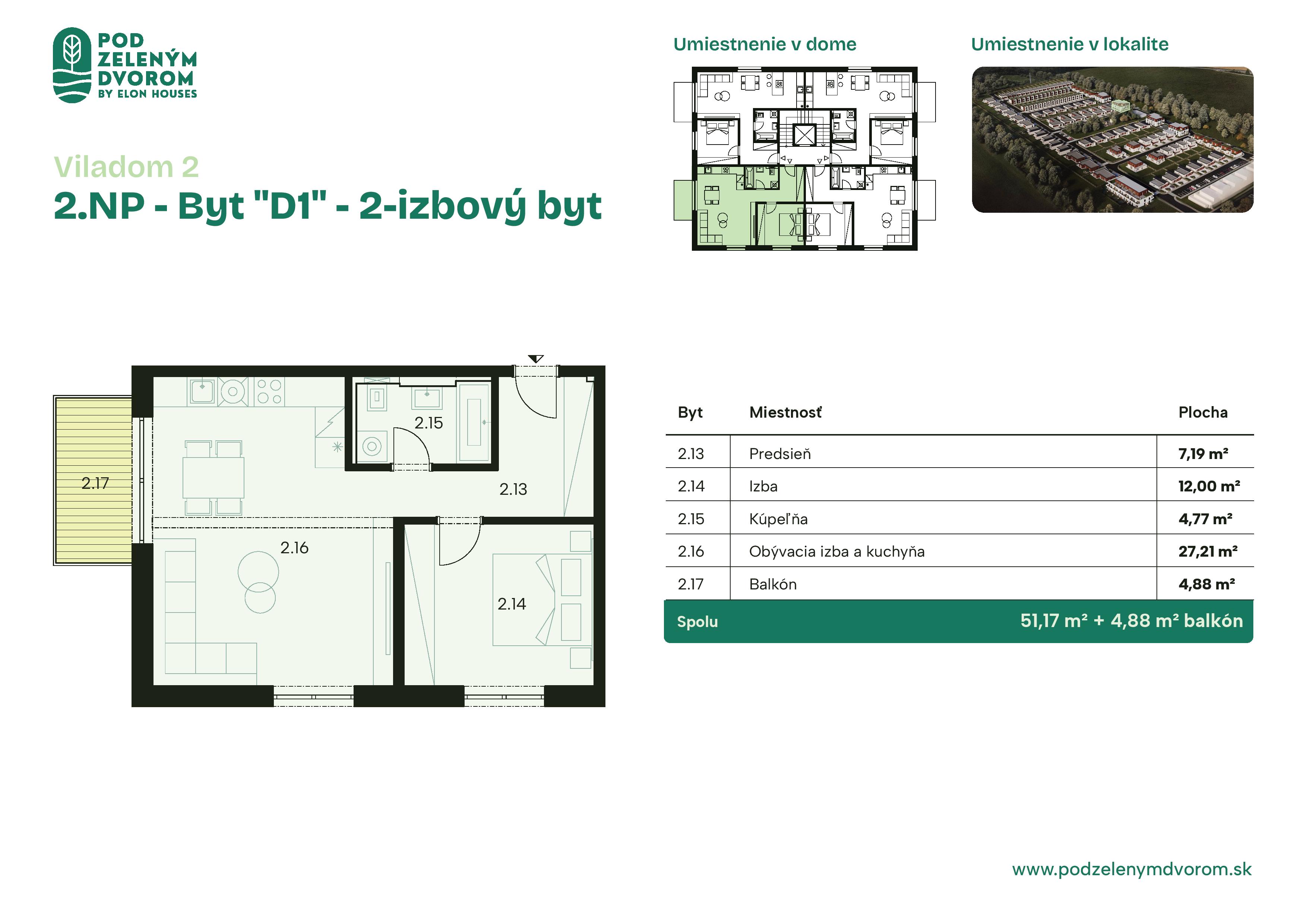 Pod Zeleným Dvorom - 2 – D1 - Pôdorys
