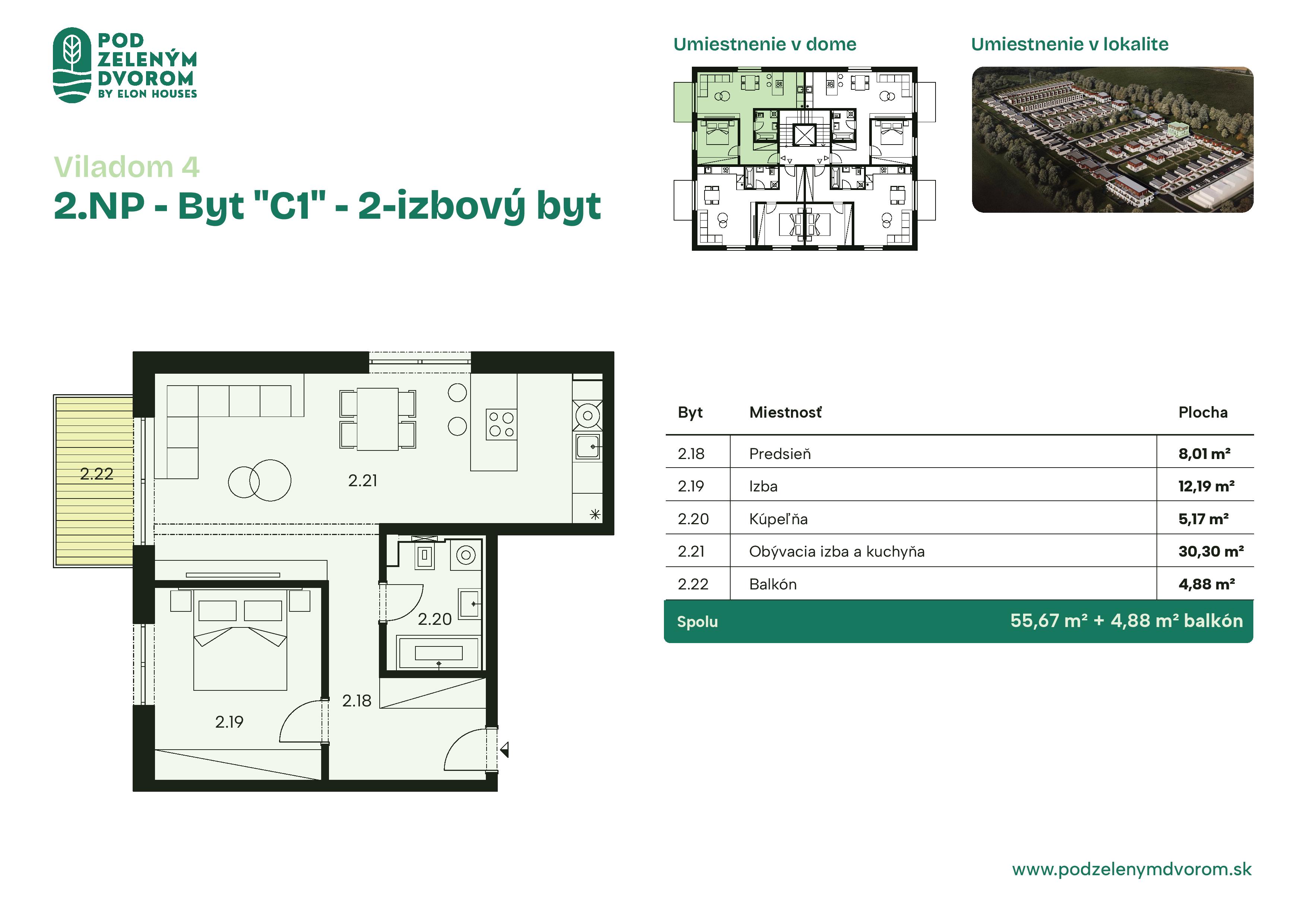 Pod Zeleným Dvorom - 4 – C1 - Pôdorys