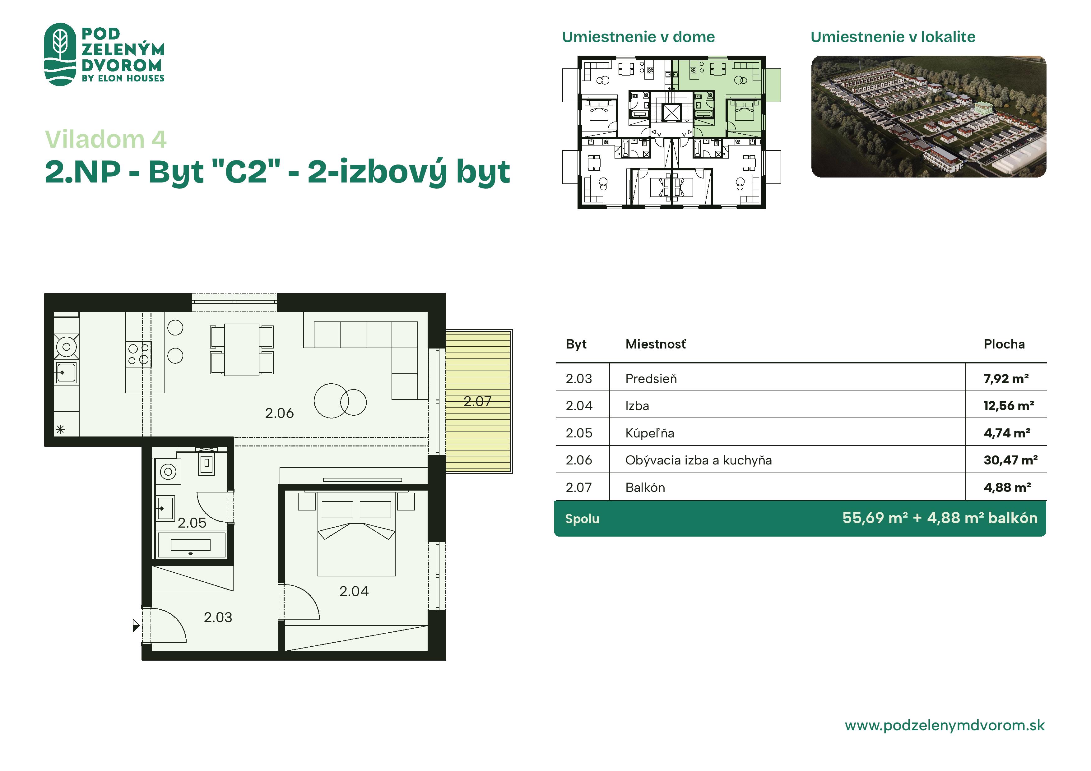 Pod Zeleným Dvorom - 4 – C2 - Pôdorys