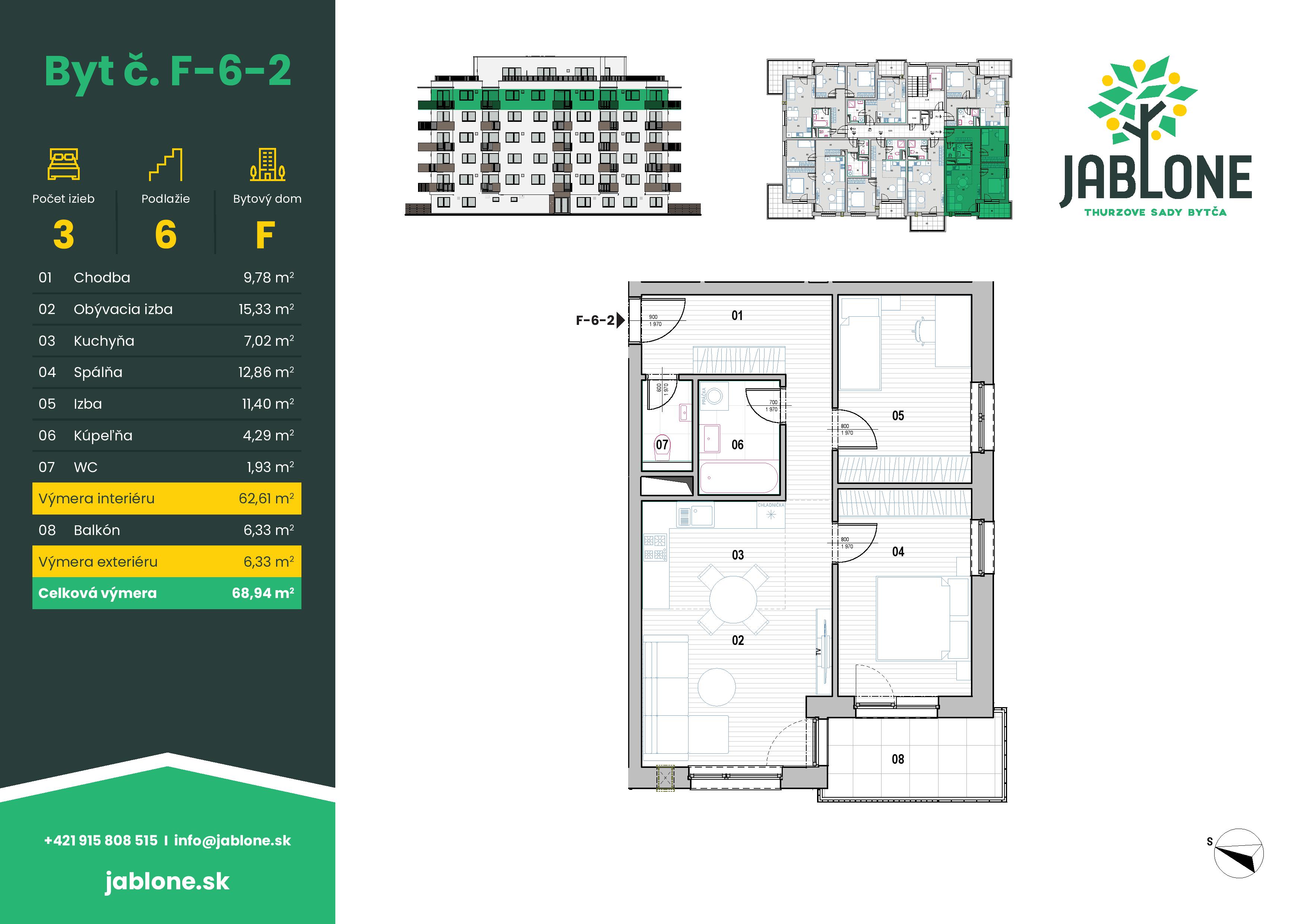 Jablone Thurzove sady - F-6-2 - Pôdorys