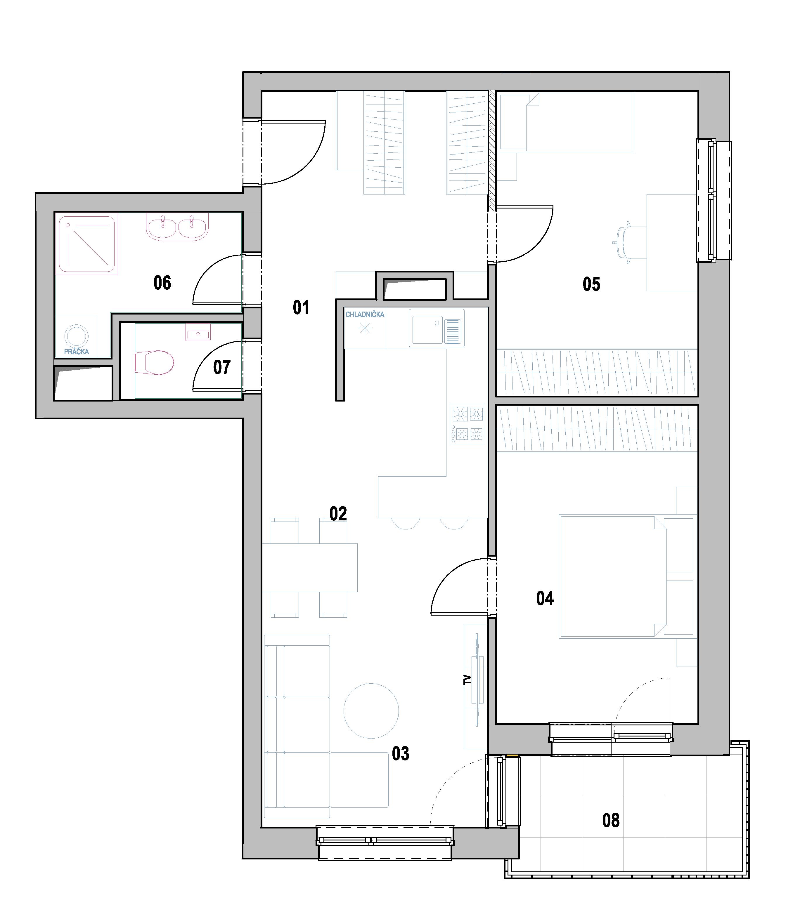 Jablone Thurzove sady - J-3-8 - Pôdorys