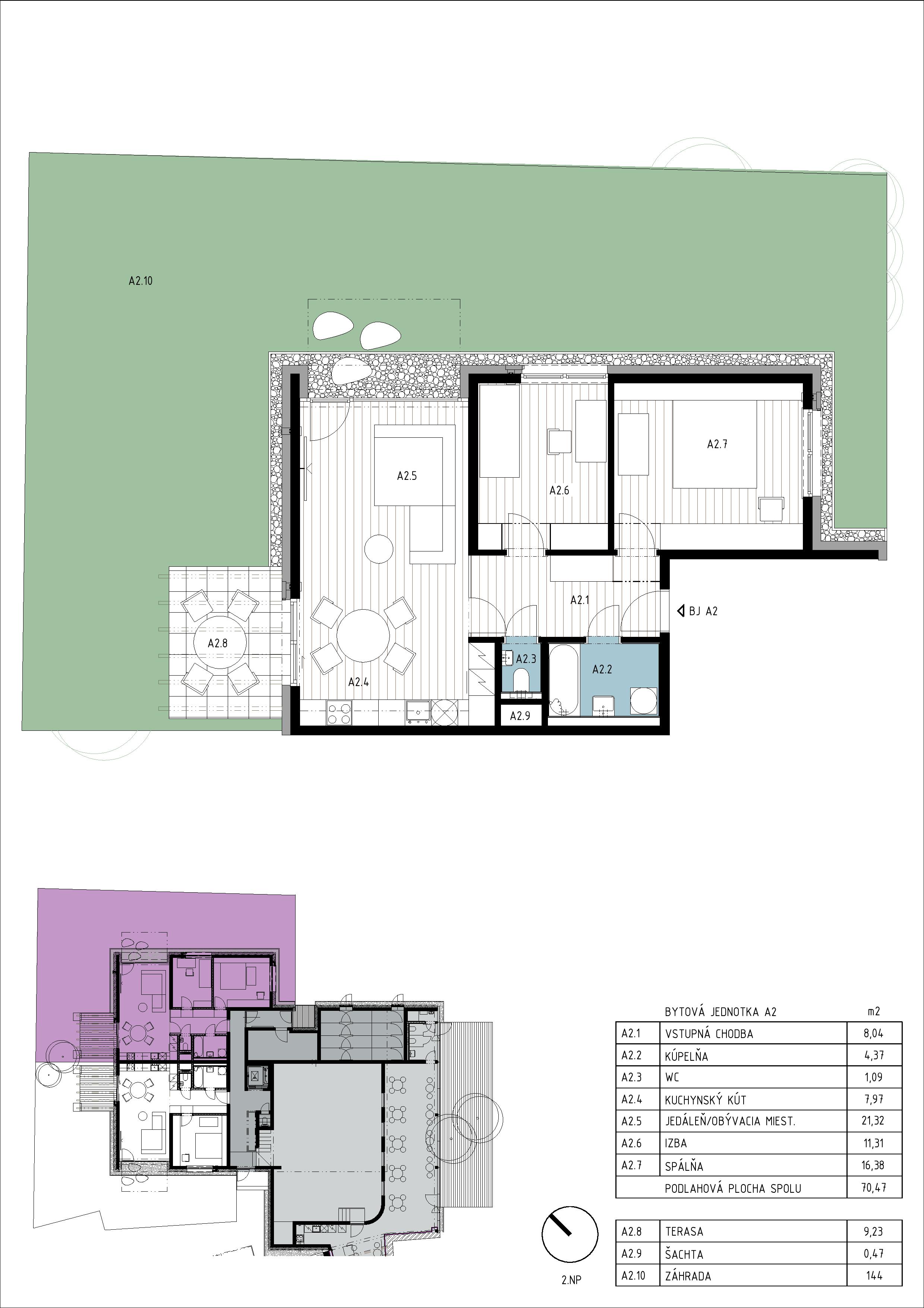 Activity residence - A2 - Pôdorys
