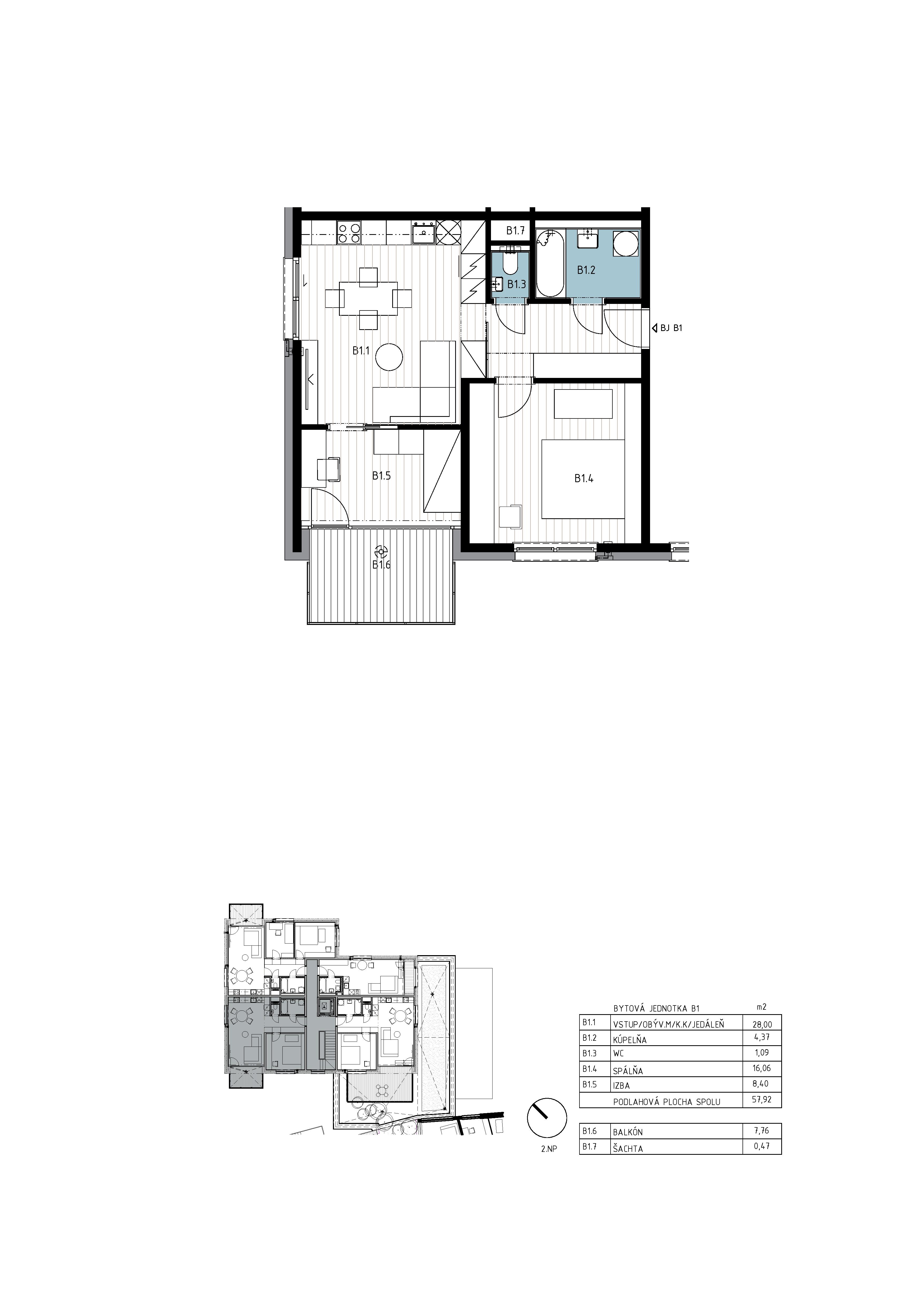 Activity residence - B1 verzia 3i - Pôdorys