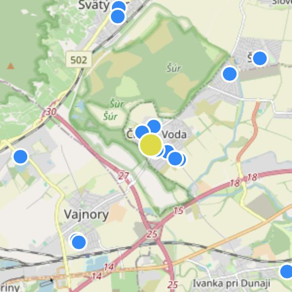 Domy Čierna Voda - map