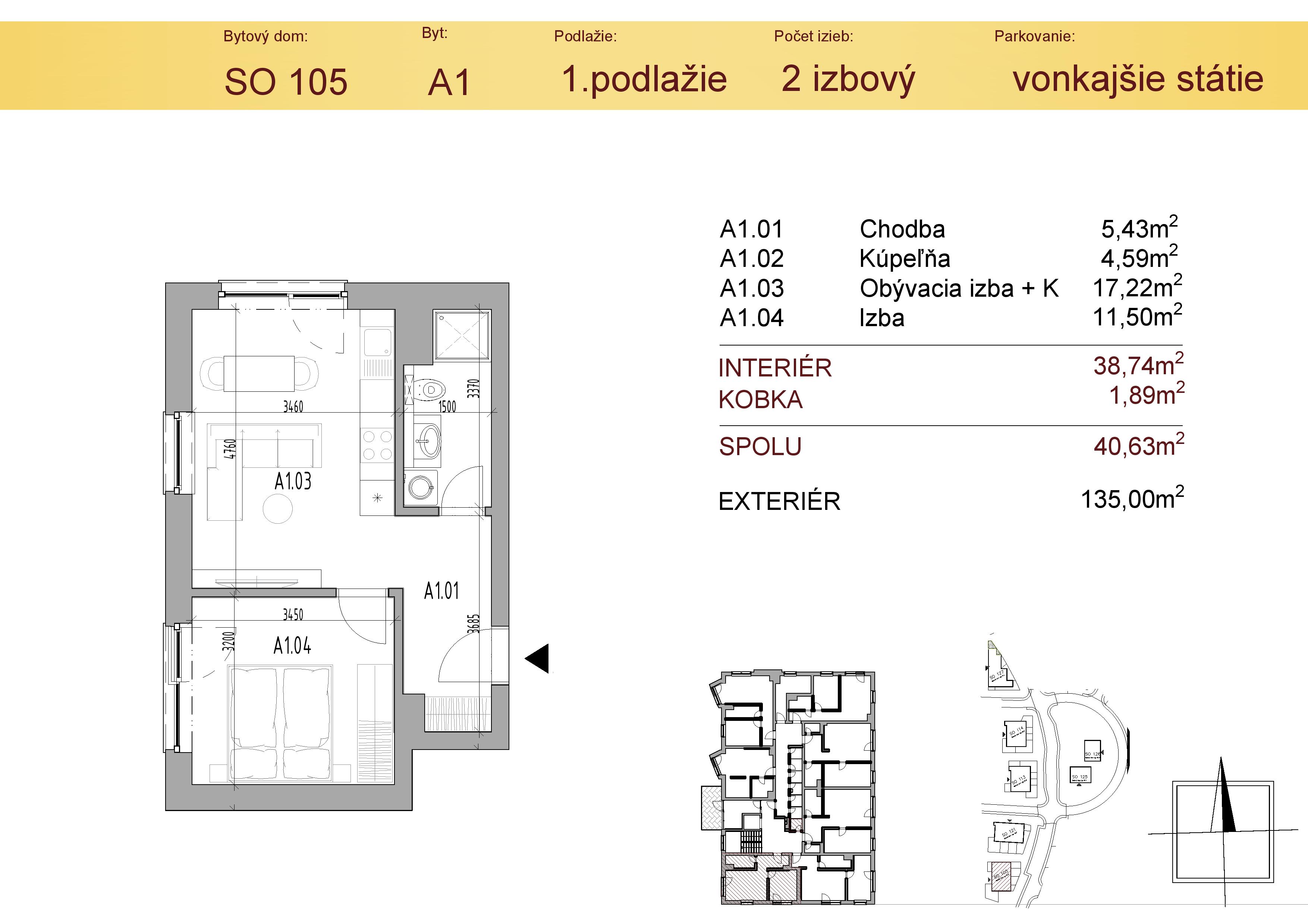 Malý Raj Residence - A1 - Pôdorys