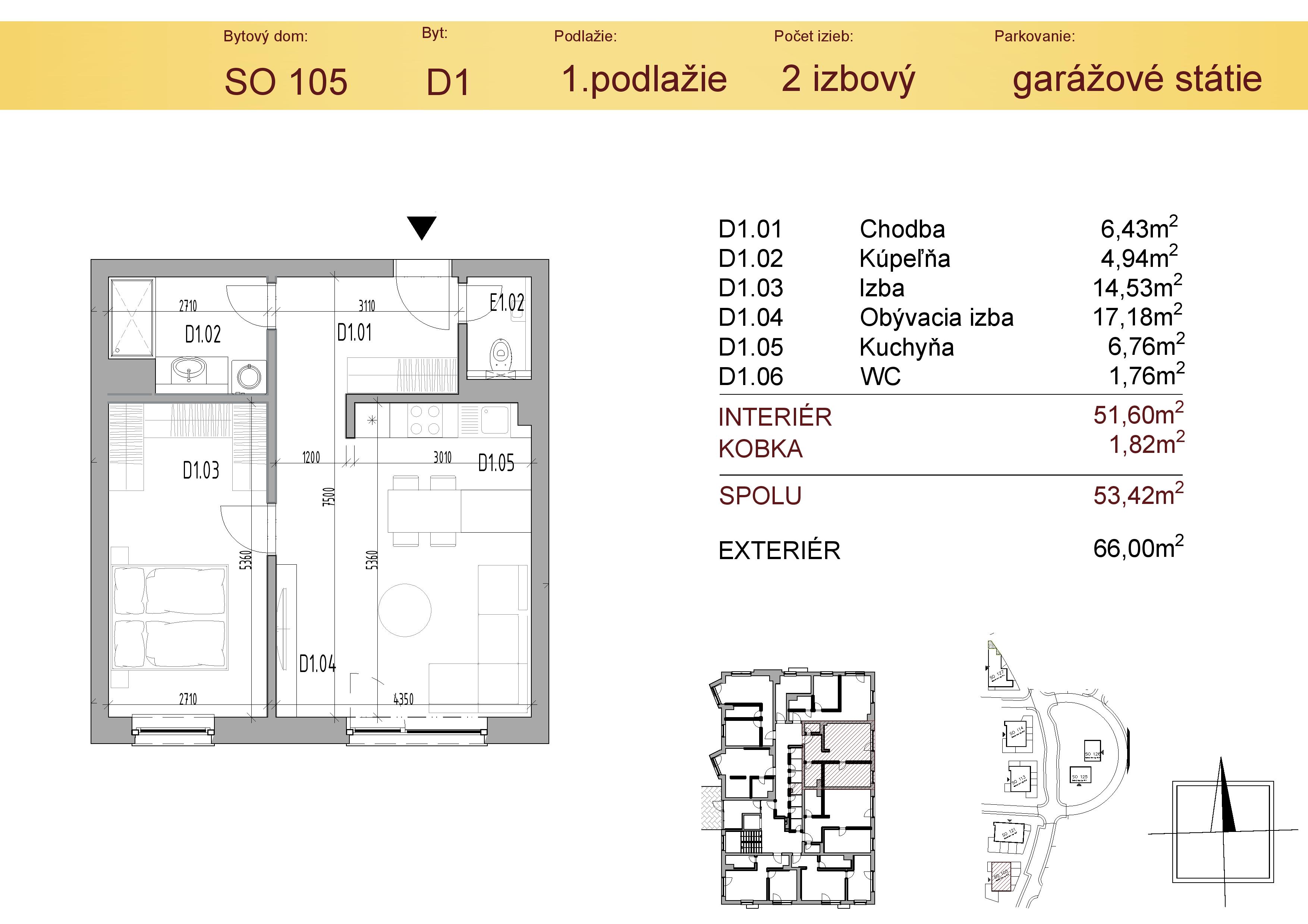 Malý Raj Residence - D1 - Pôdorys