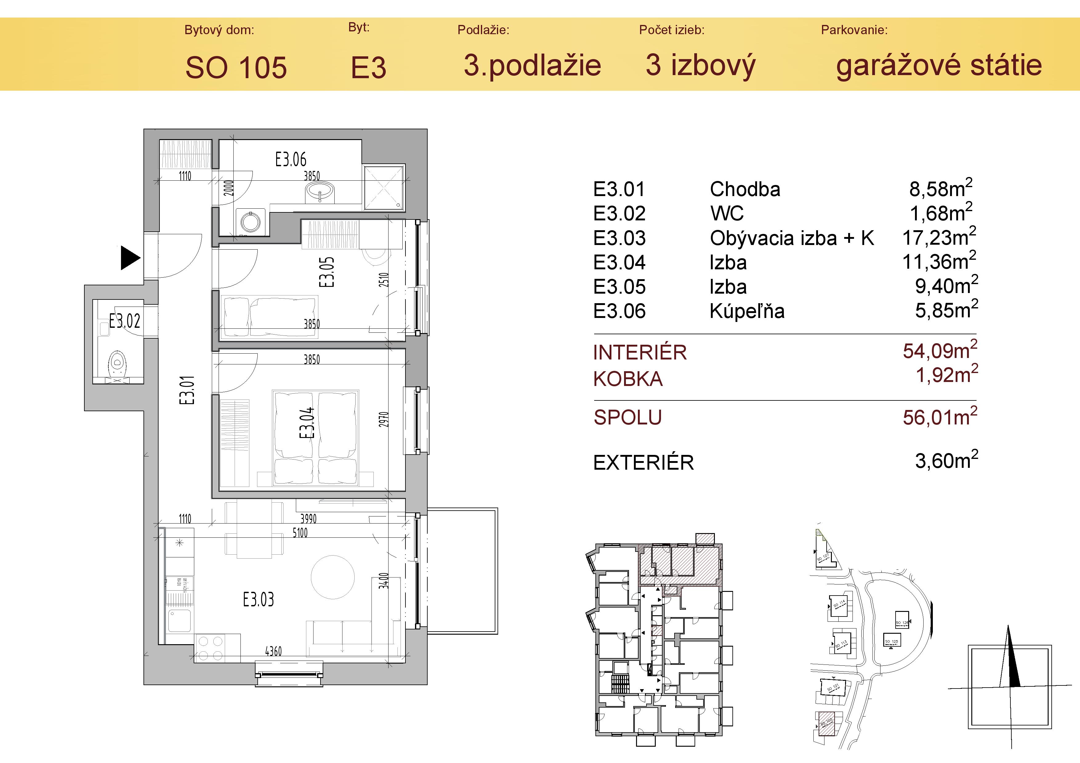Malý Raj Residence - E3 - Pôdorys