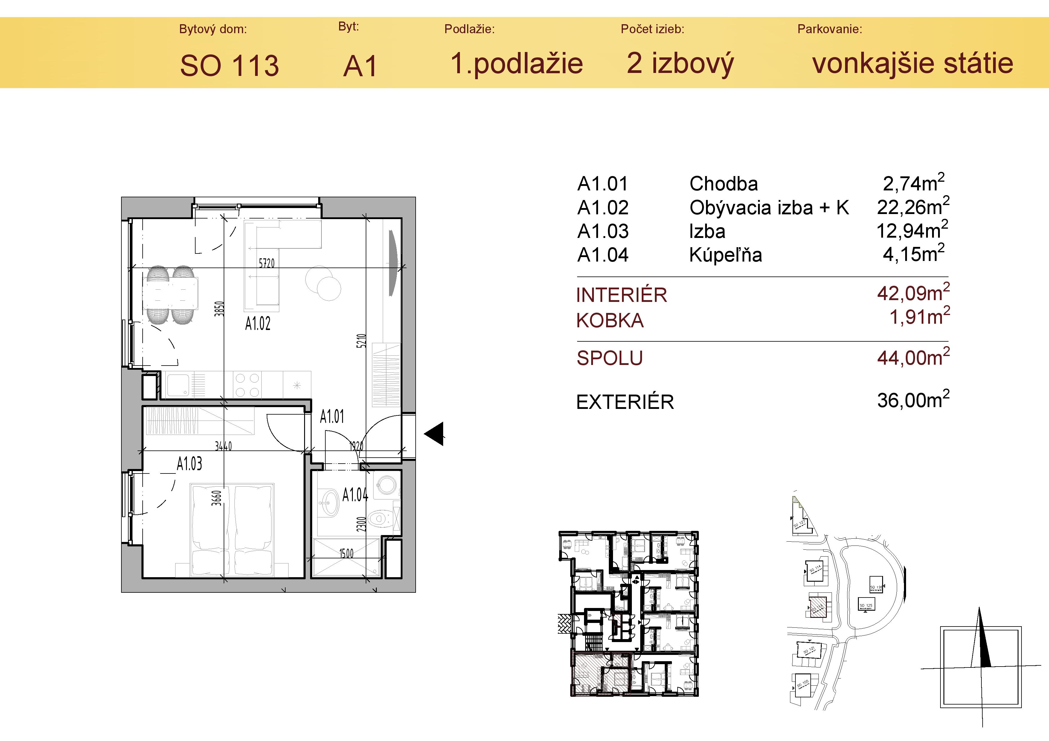 Malý Raj Residence - A1 - Pôdorys