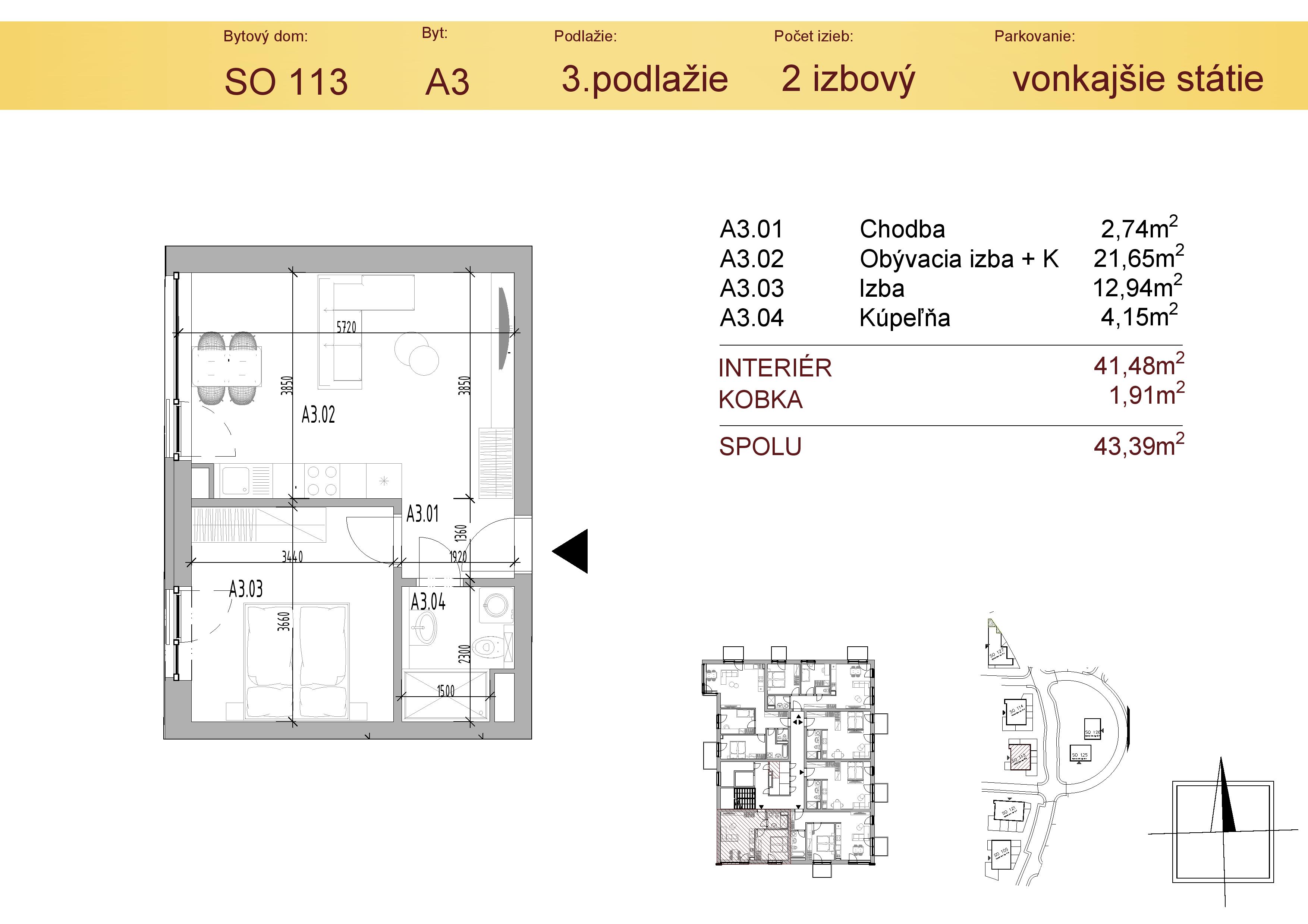 Malý Raj Residence - A3 - Pôdorys