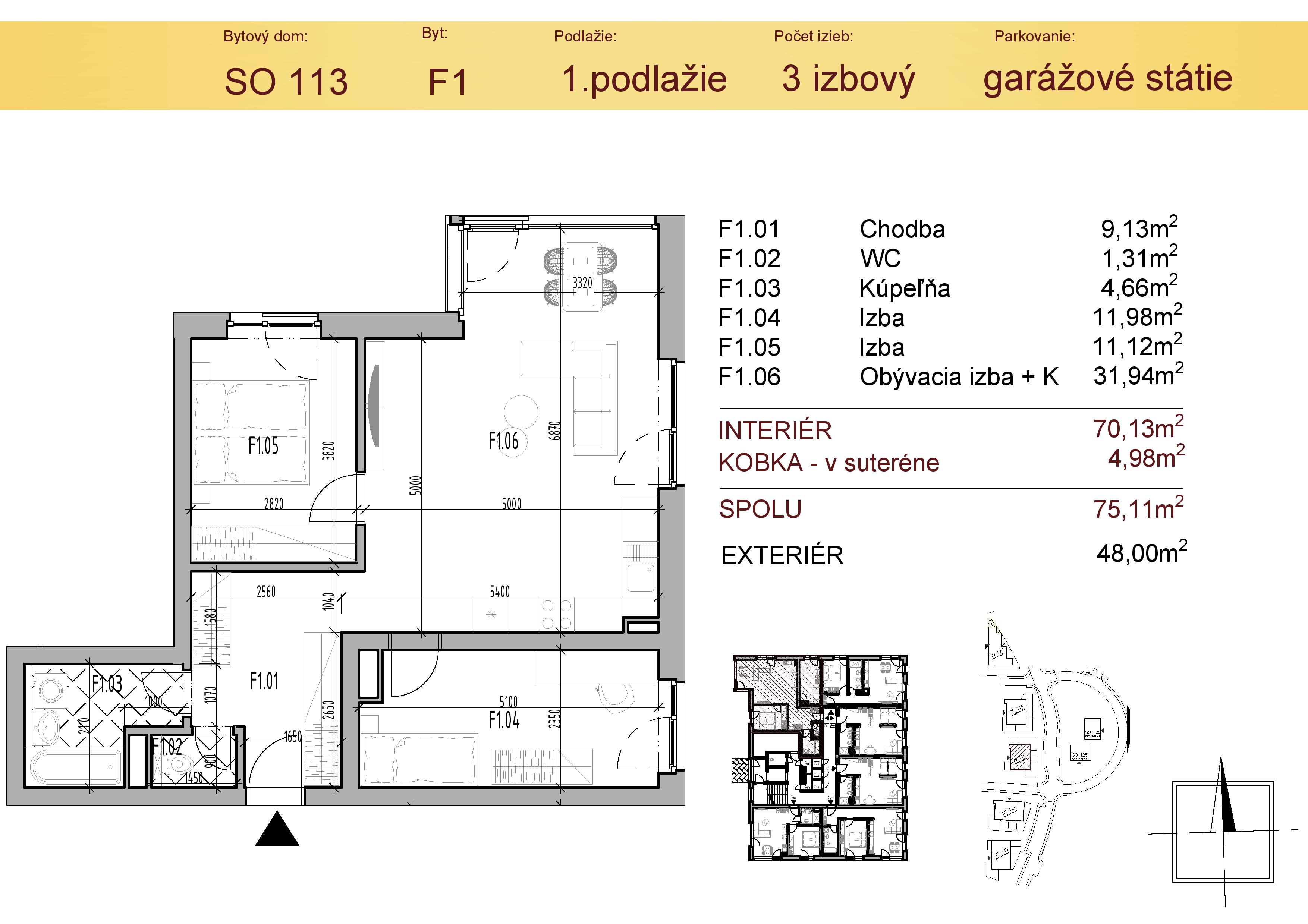 Malý Raj Residence - F1 - Pôdorys