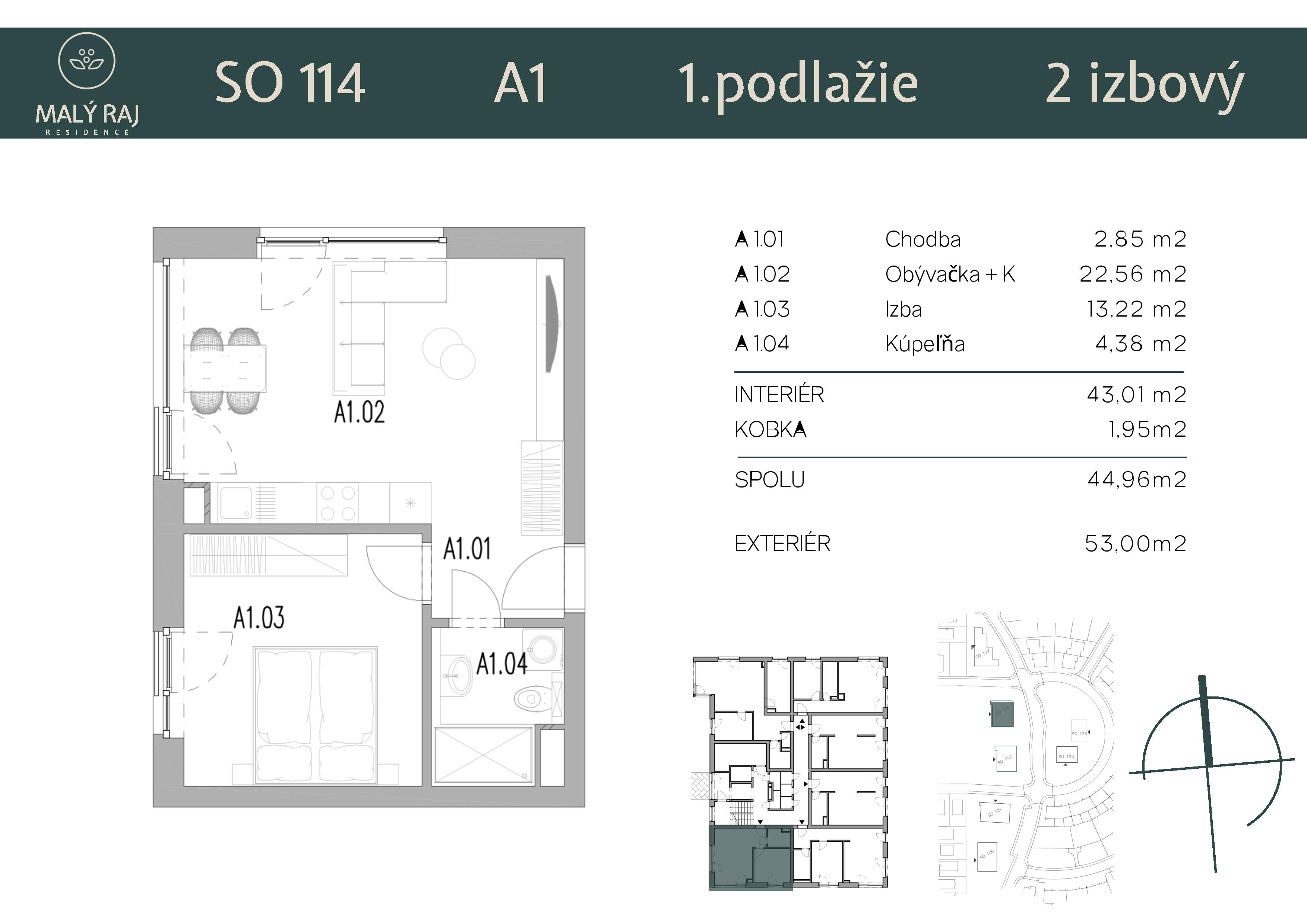 Malý Raj Residence - A1 - Pôdorys