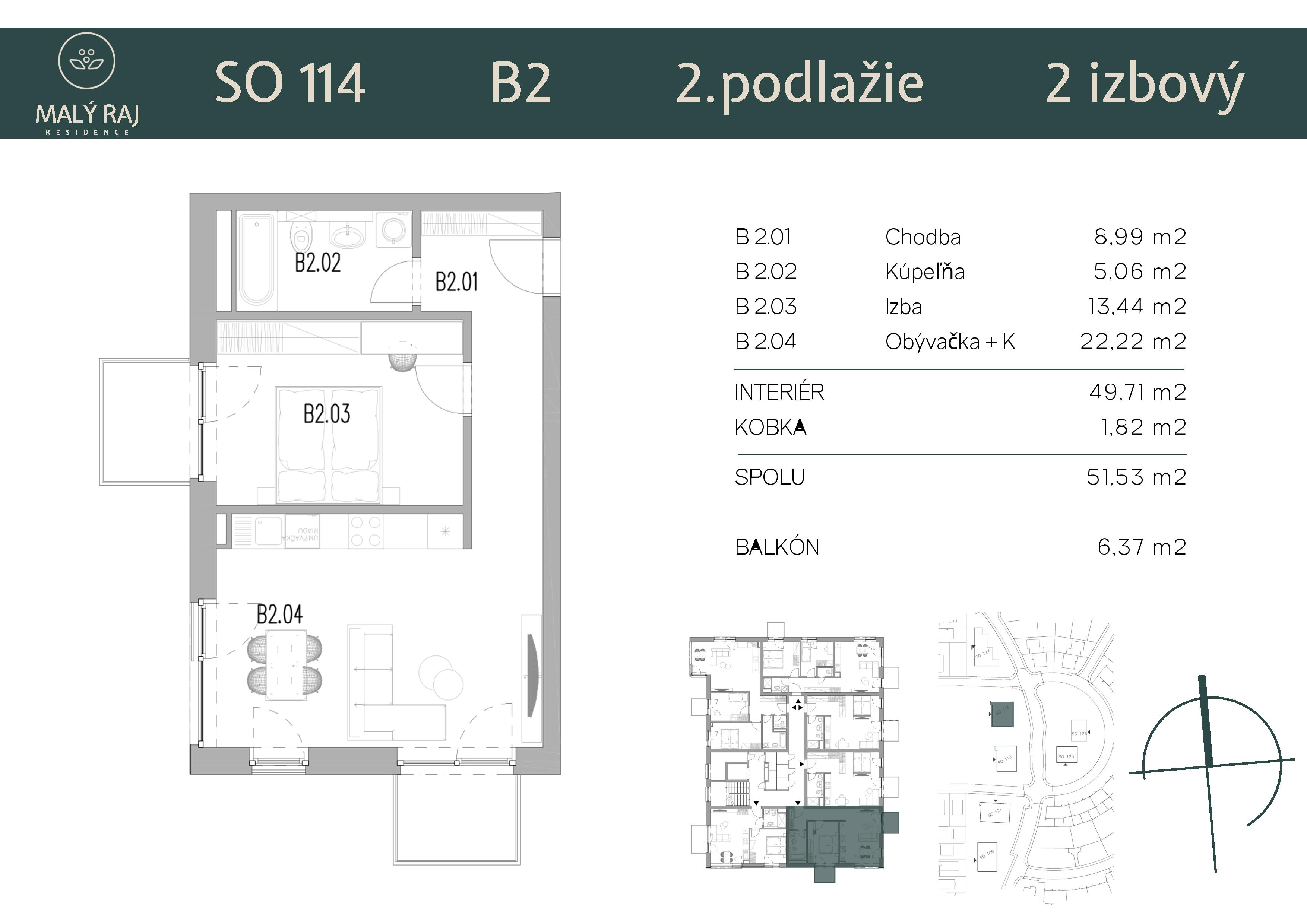 Malý Raj Residence - B2 - Pôdorys