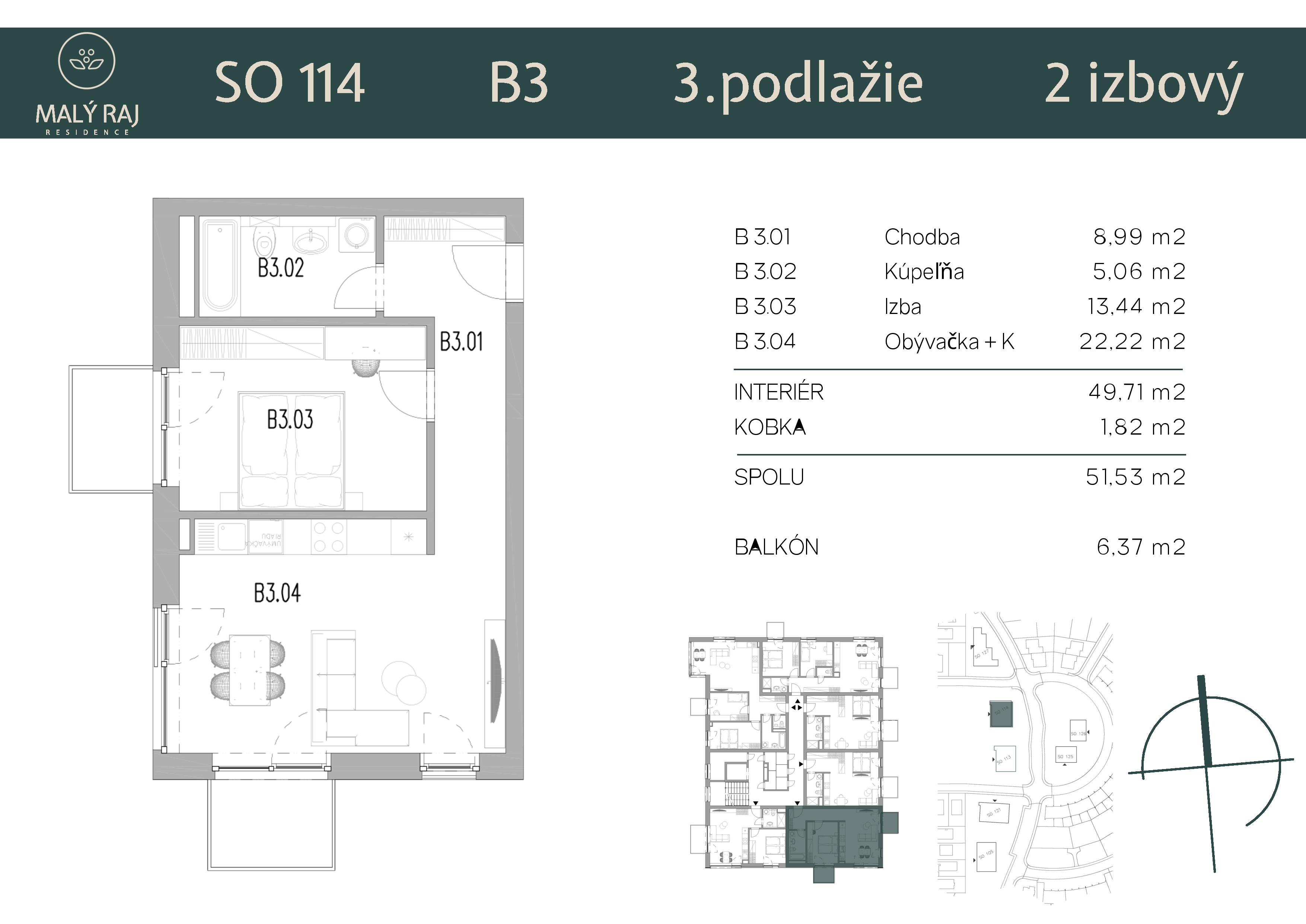 Malý Raj Residence - B3 - Pôdorys