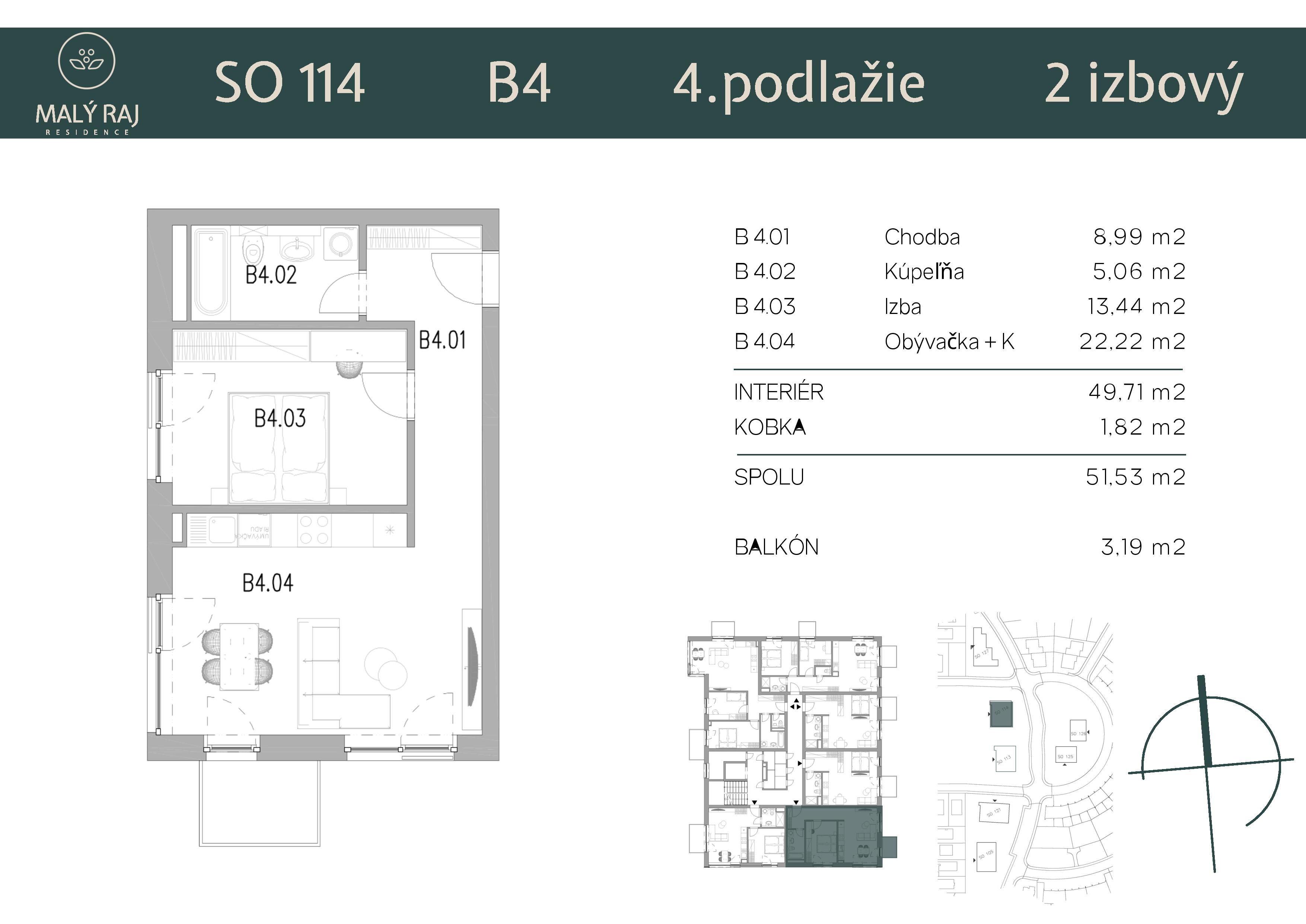 Malý Raj Residence - B4 - Pôdorys