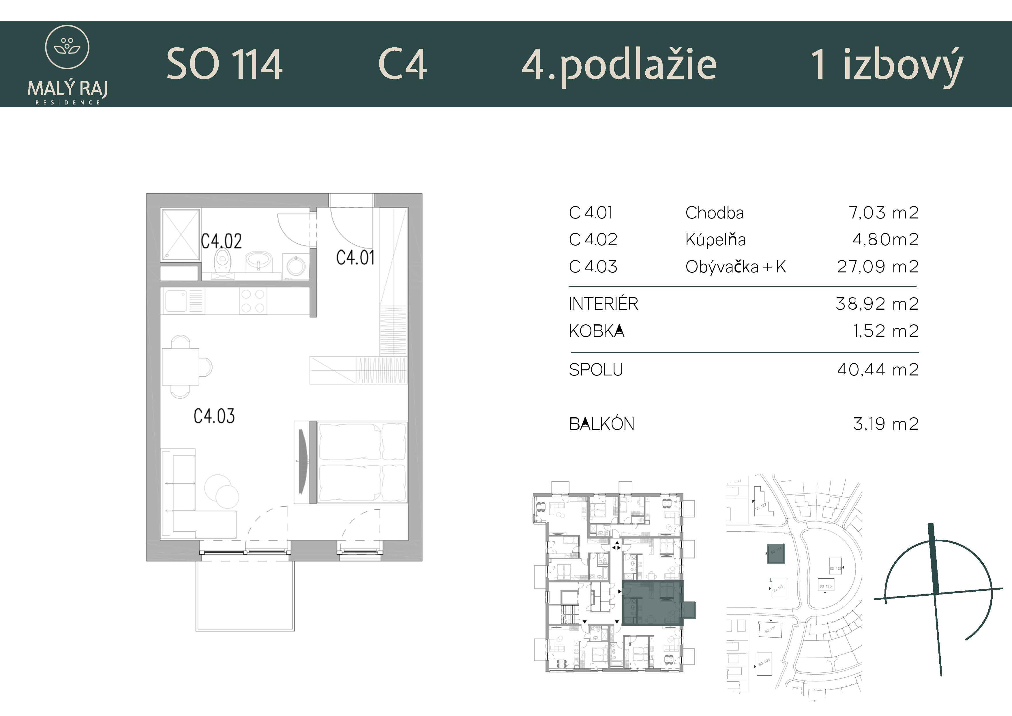 Malý Raj Residence - C4 - Pôdorys