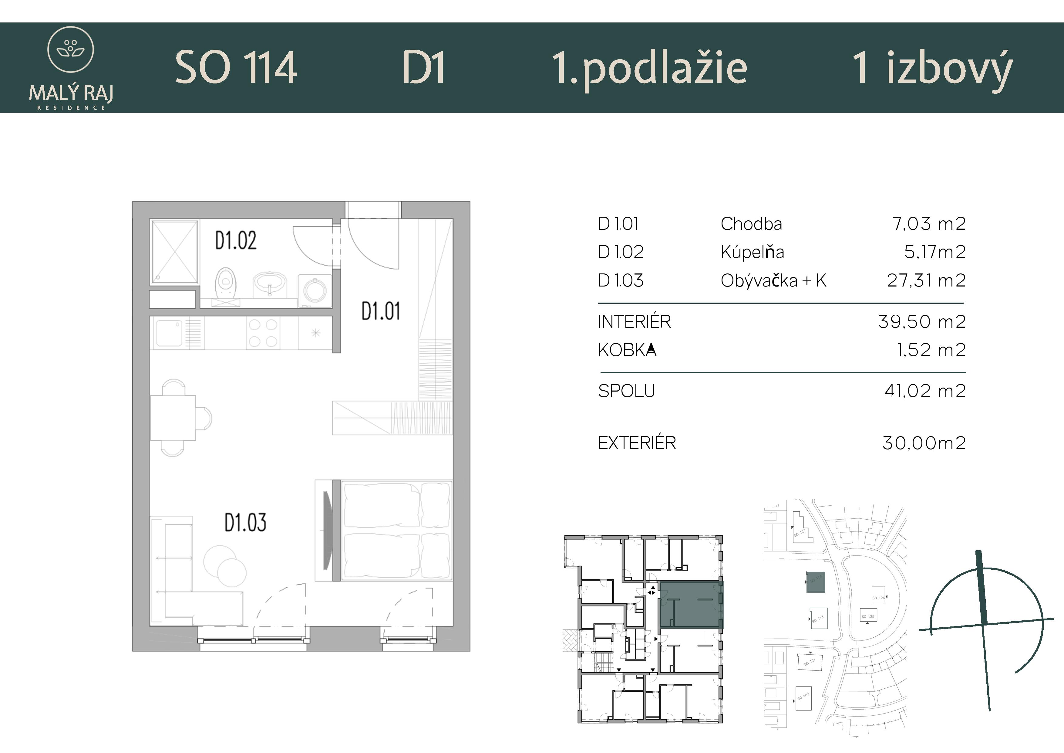 Malý Raj Residence - D1 - Pôdorys