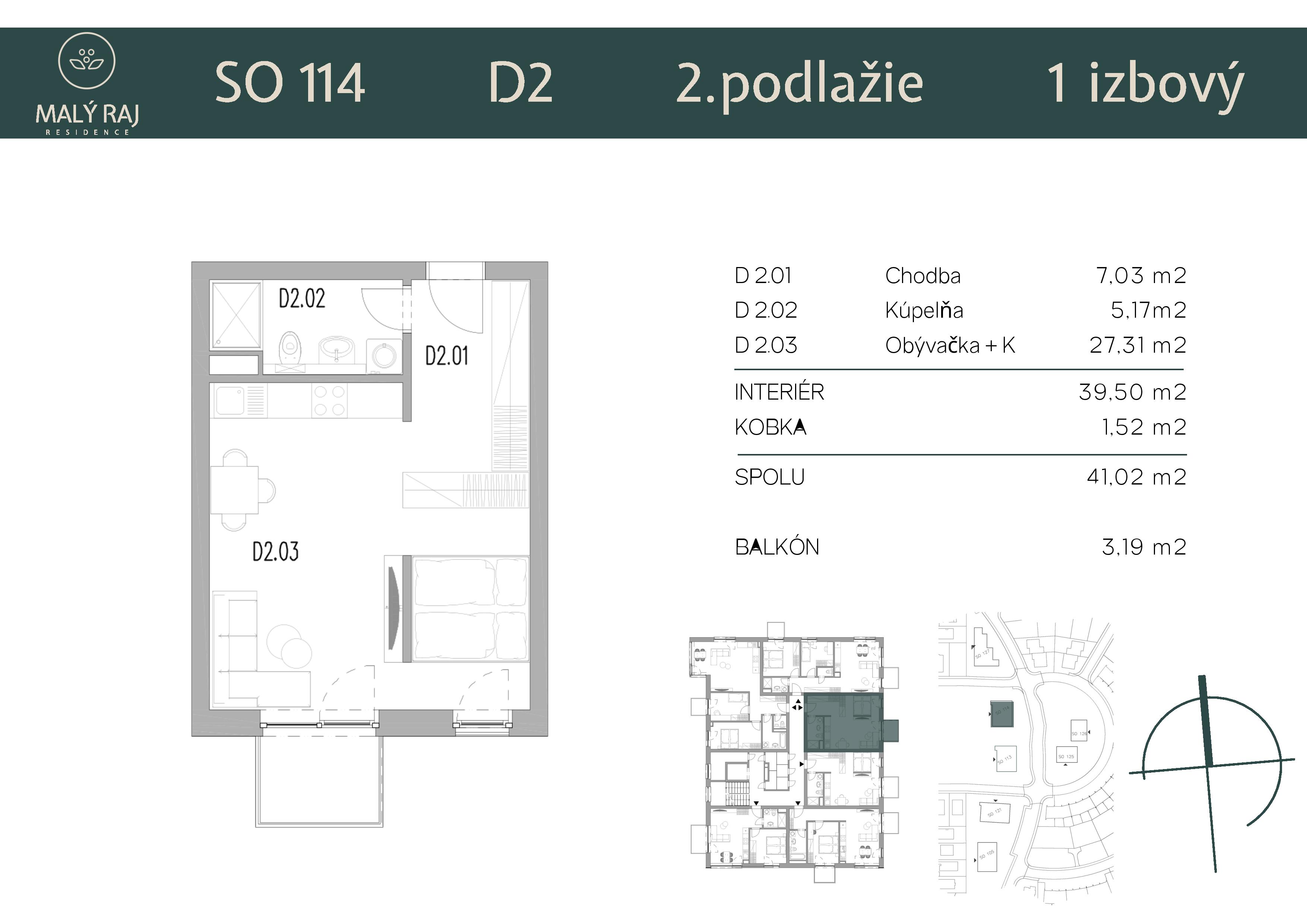 Malý Raj Residence - D2 - Pôdorys
